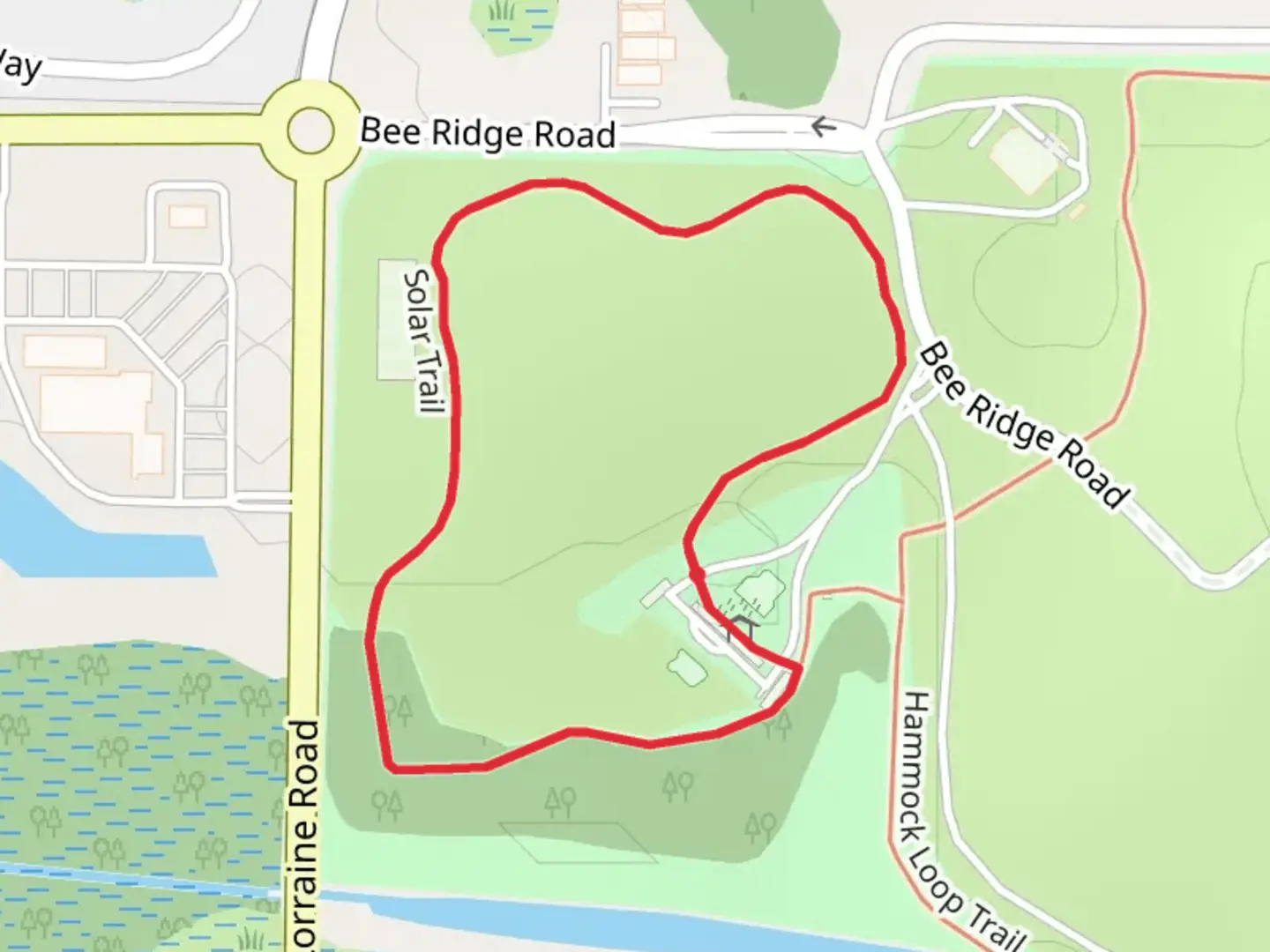 An image depicting the trail Solar Loop Trail and its surrounding area.