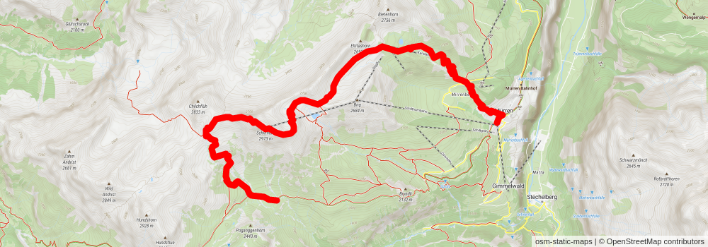 Mürren - Schilthorn Loop stage 2 Map