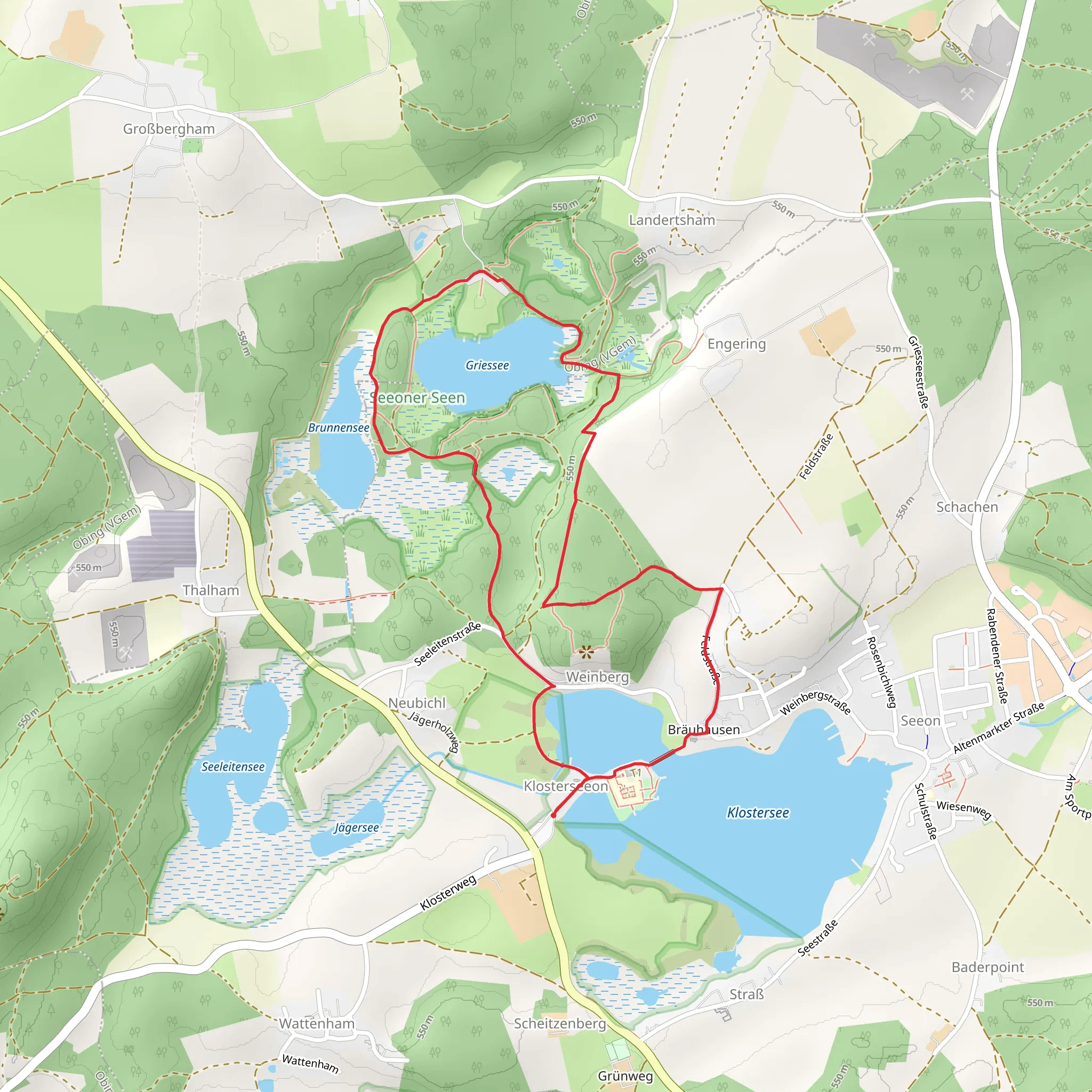 Klostersee and Griessee Loop via Klosterweg mobile static map