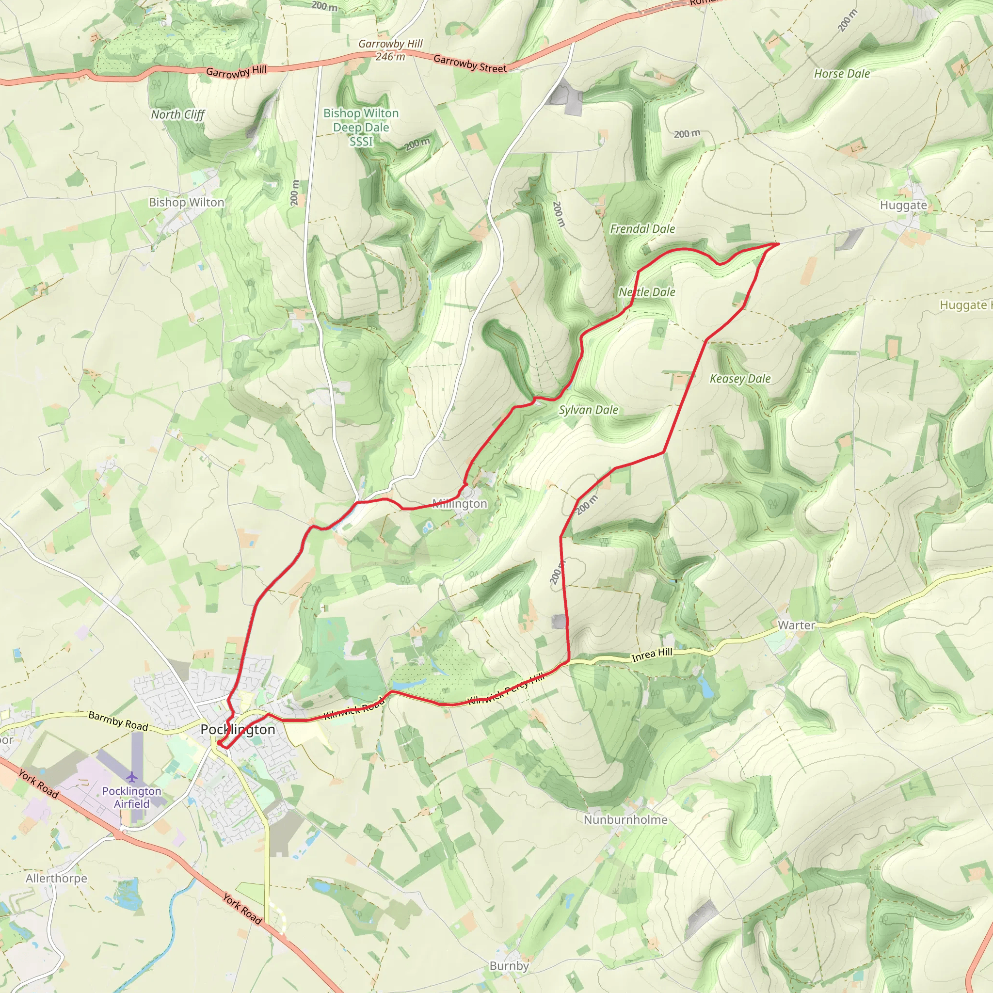 Pocklington and Millington Loop mobile static map