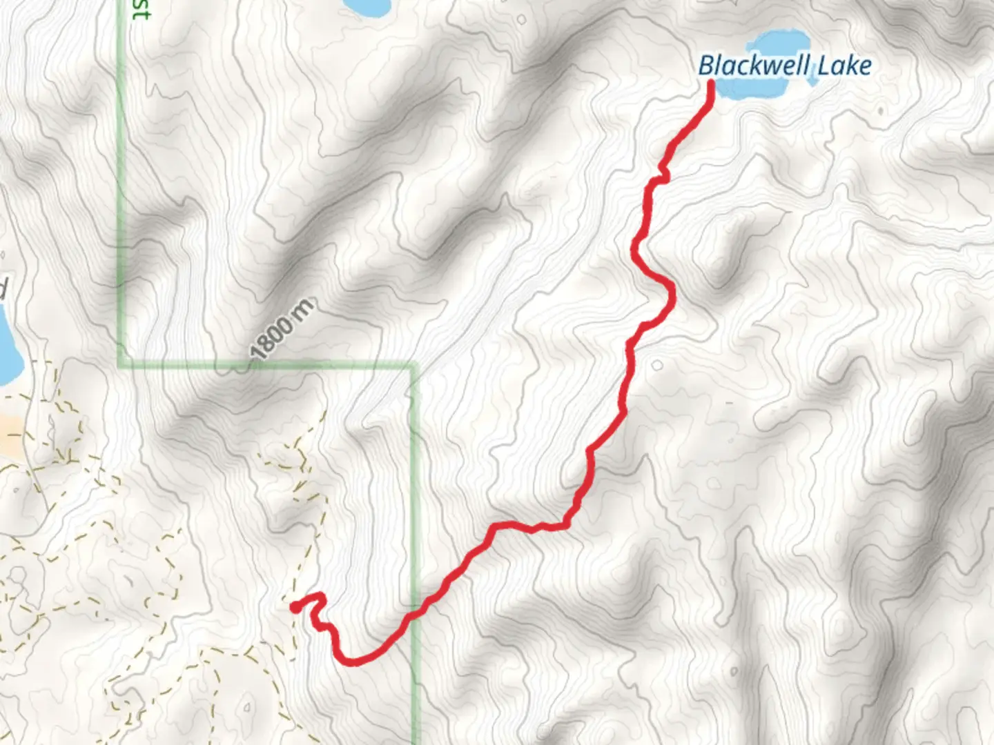 An image depicting the trail Blackwell Lake via Fall Creek Trail and its surrounding area.