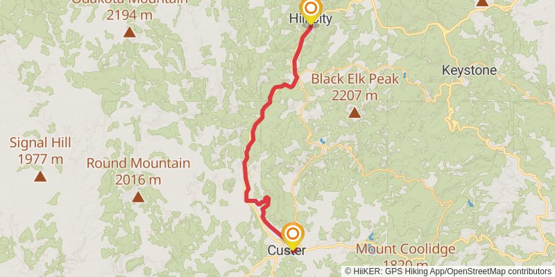 George S Mickelson Trail stage 5 Map