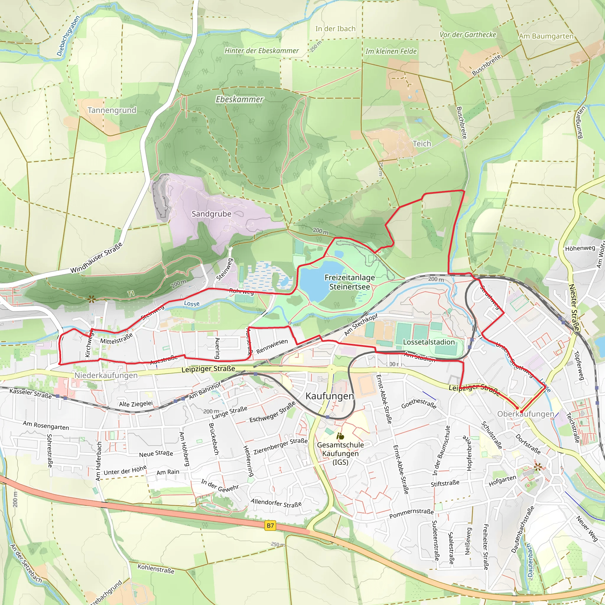 Steinertsee via Kaufungen mobile static map