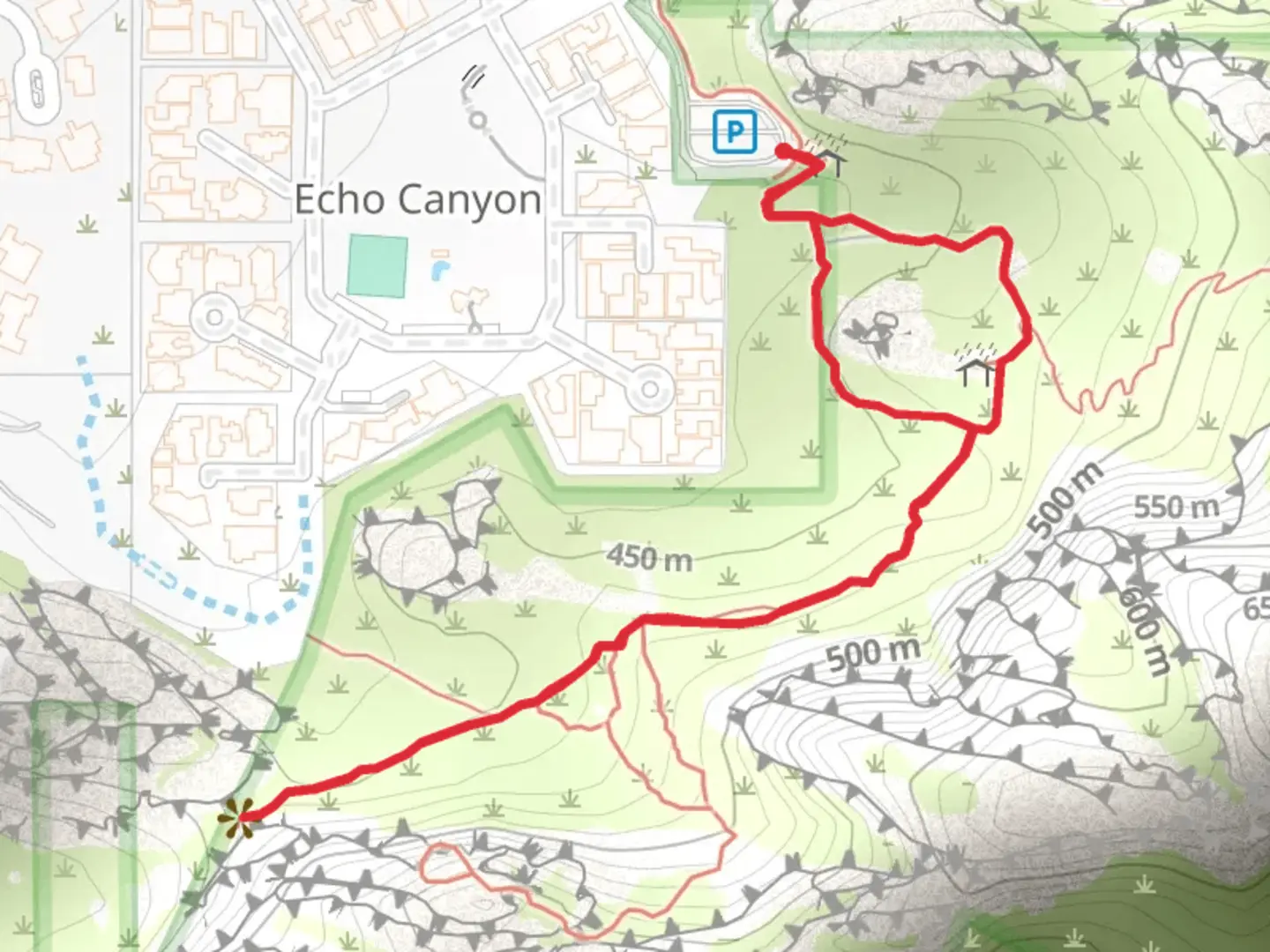 An image depicting the trail Bobby's Rock and Summit Trail and its surrounding area.