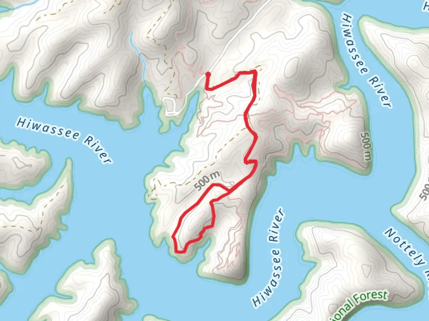 An image depicting the trail Ramsey Bend South Loop and its surrounding area.