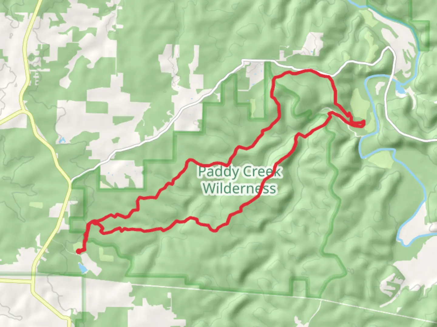 An image depicting the trail Big Piney Loop Trail and its surrounding area.