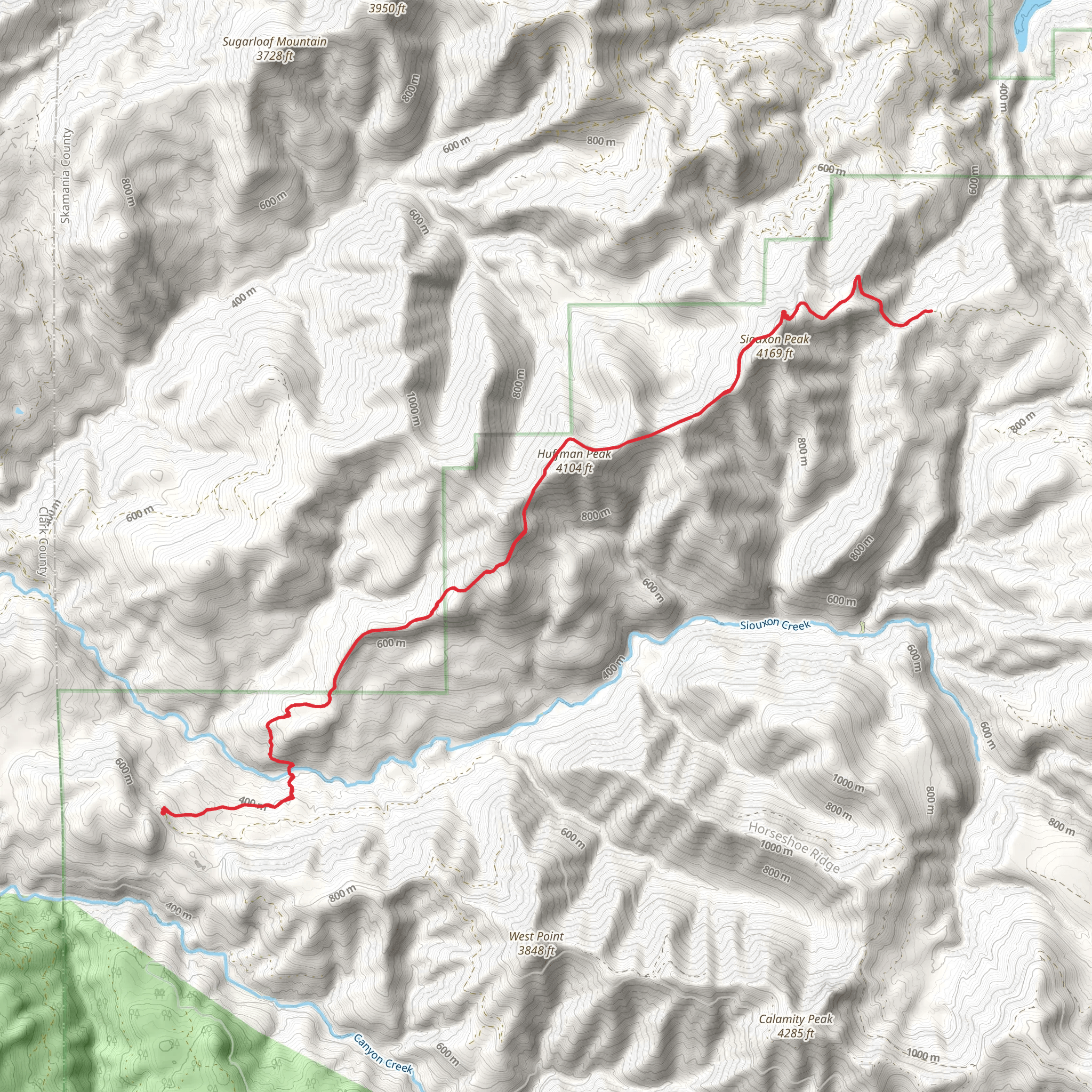 Huffman Peak Trail mobile static map
