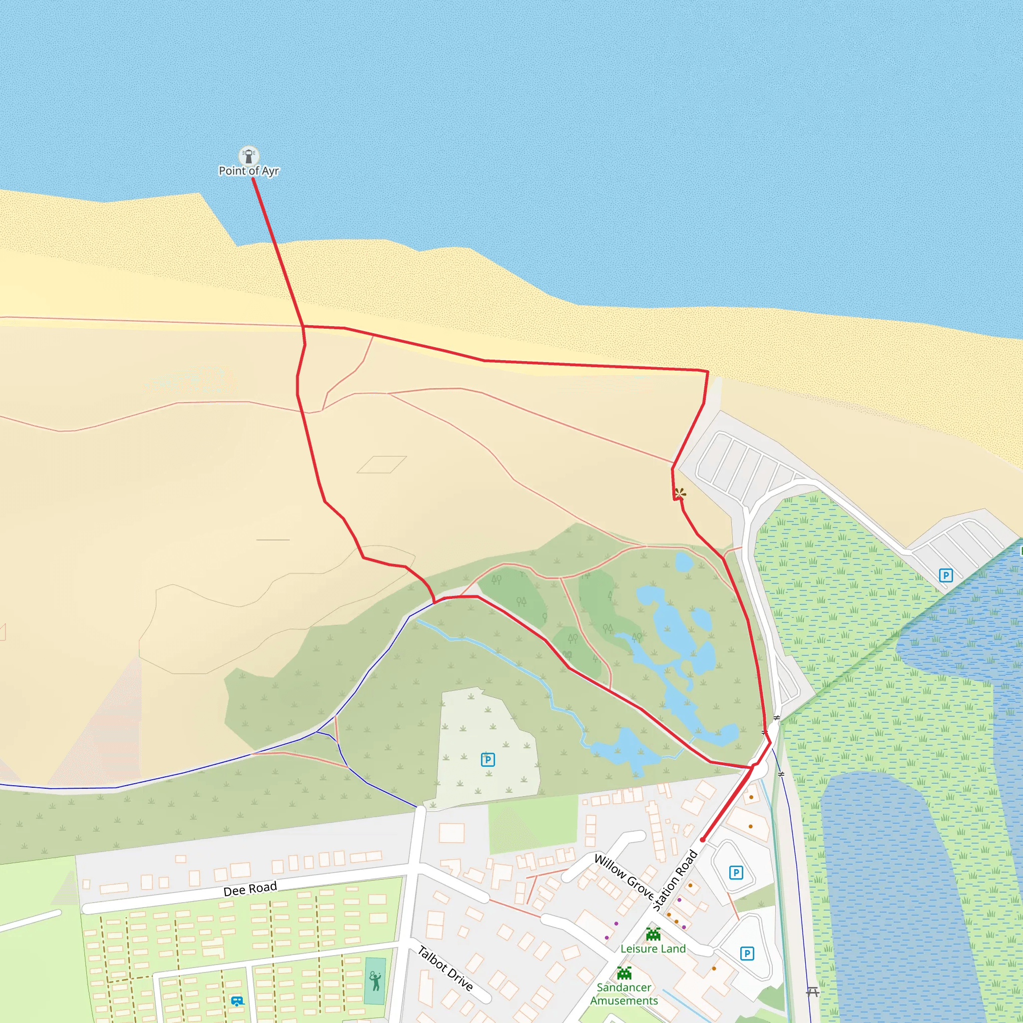Point of Ayr Loop mobile static map