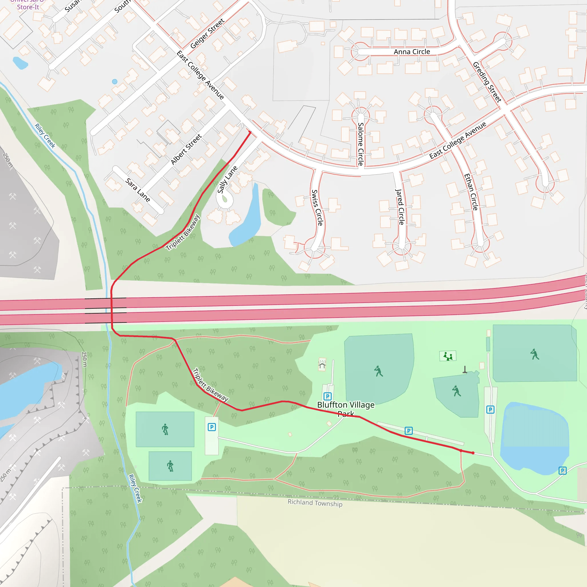 Triplett Walkway - Bluffton Village Park mobile static map