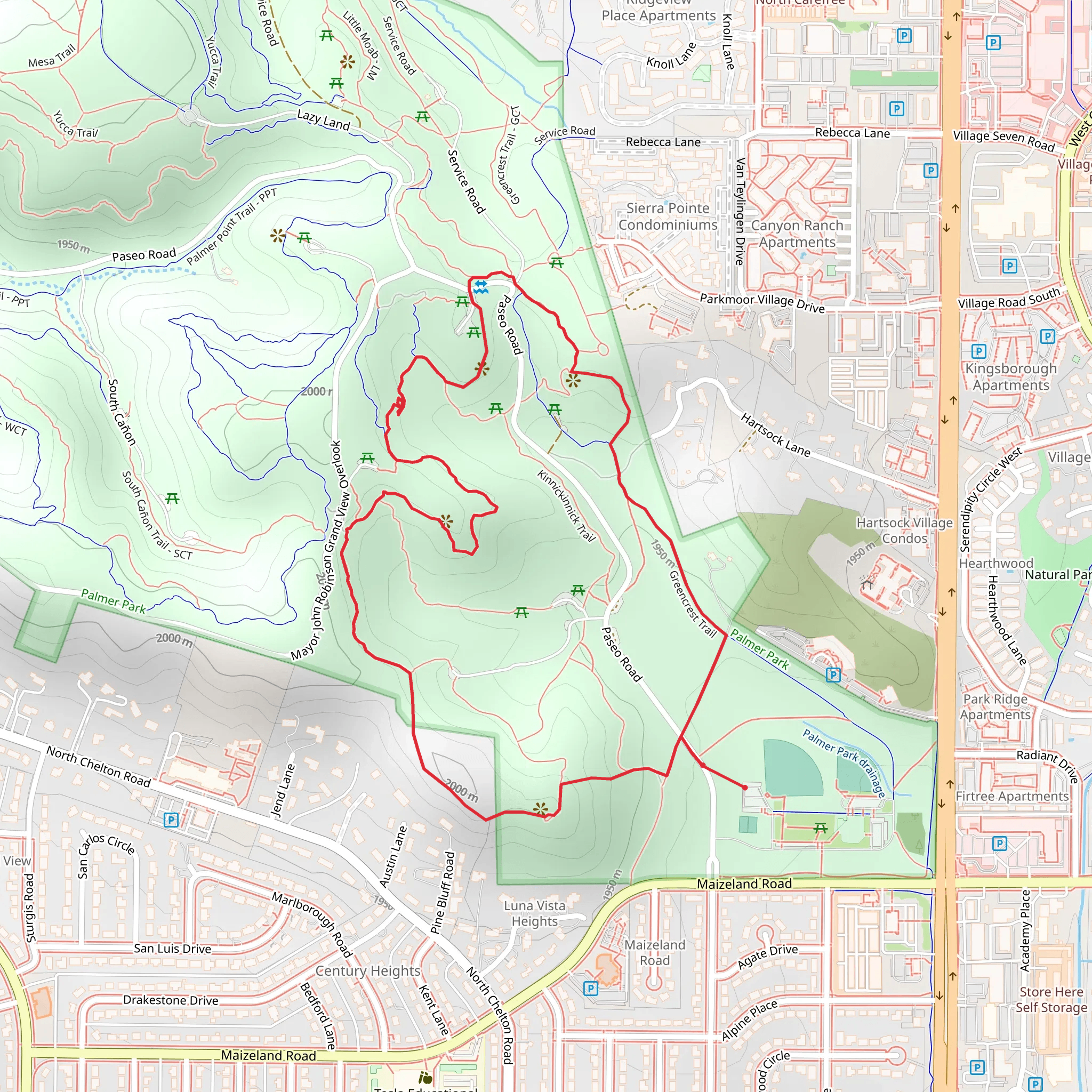 Kinnickinnick and Greencrest Trail Loop mobile static map