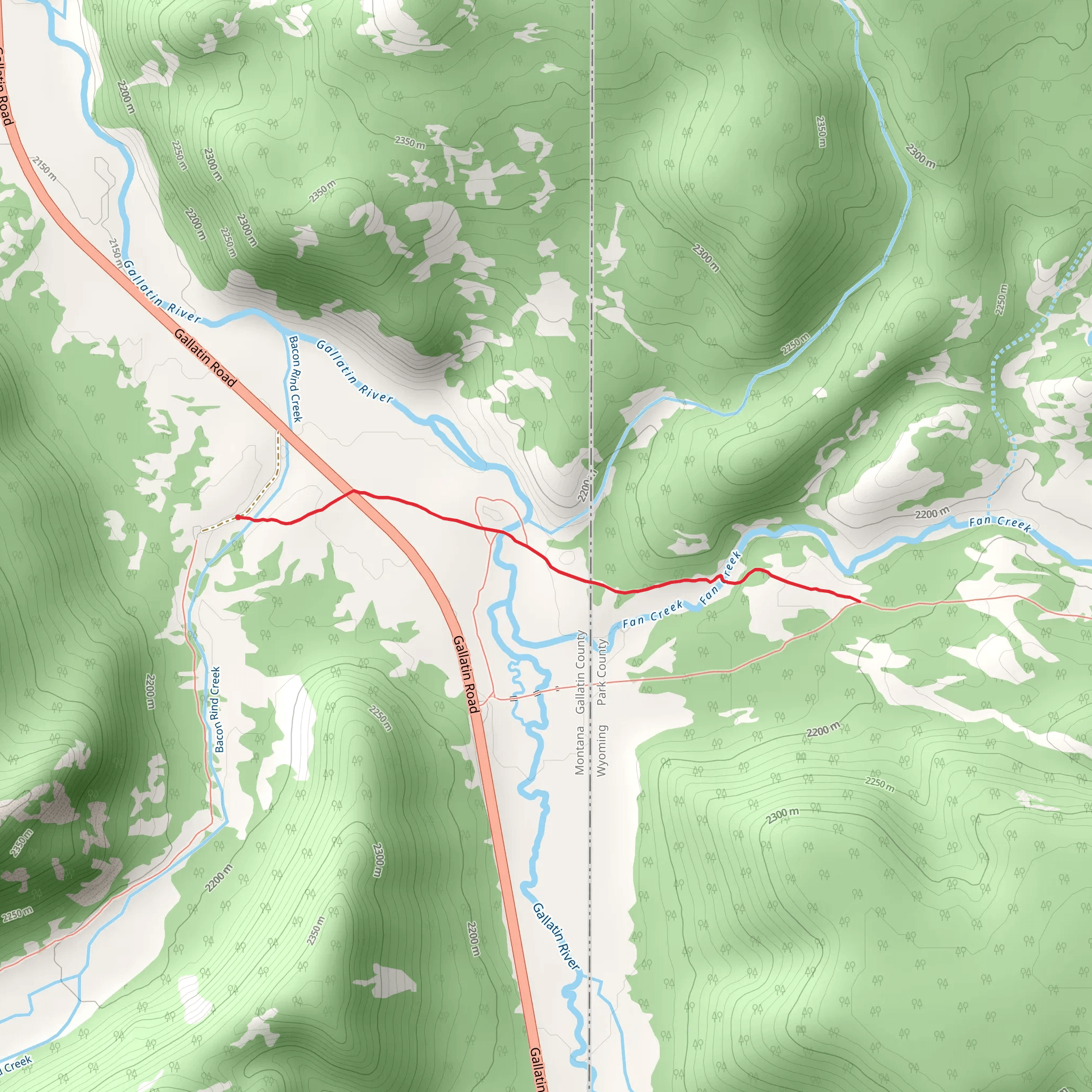 Fawn Pass Spur - Bacon Rind Trail mobile static map
