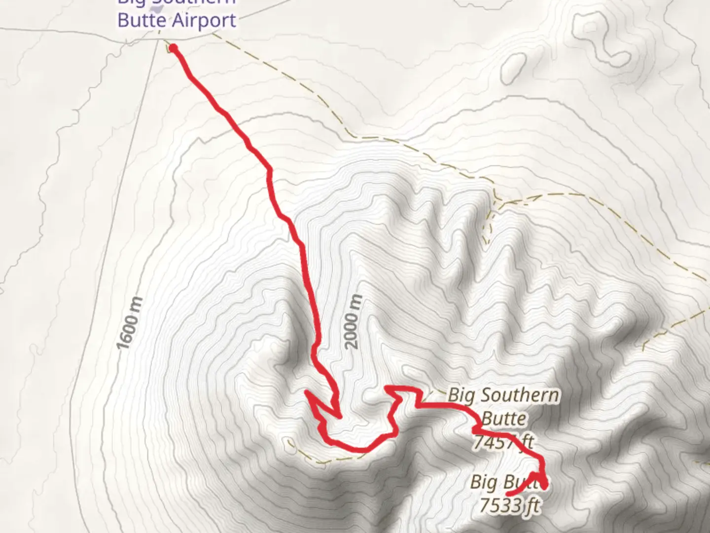 An image depicting the trail Big Butte via Big Southern Butte Road and its surrounding area.