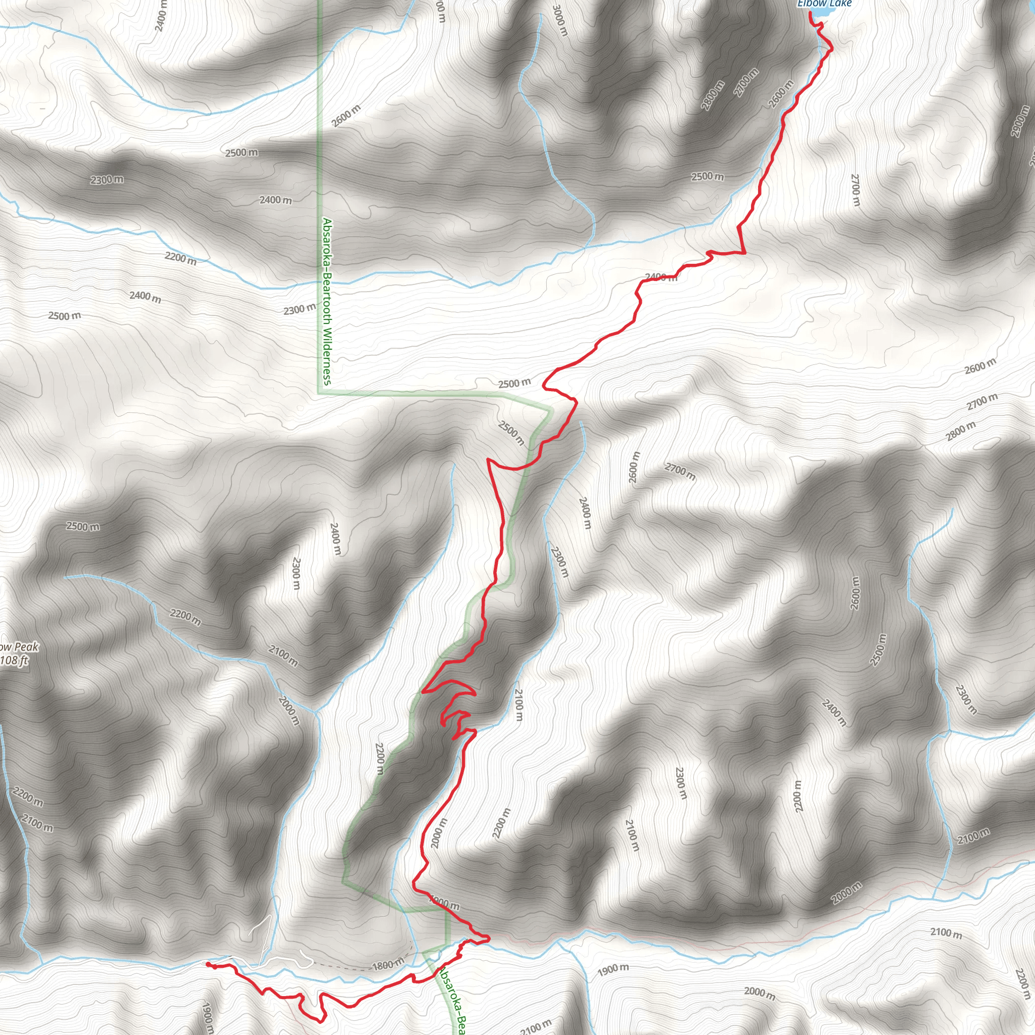 Elbow Lake via East Fork Mill Creek Trail mobile static map