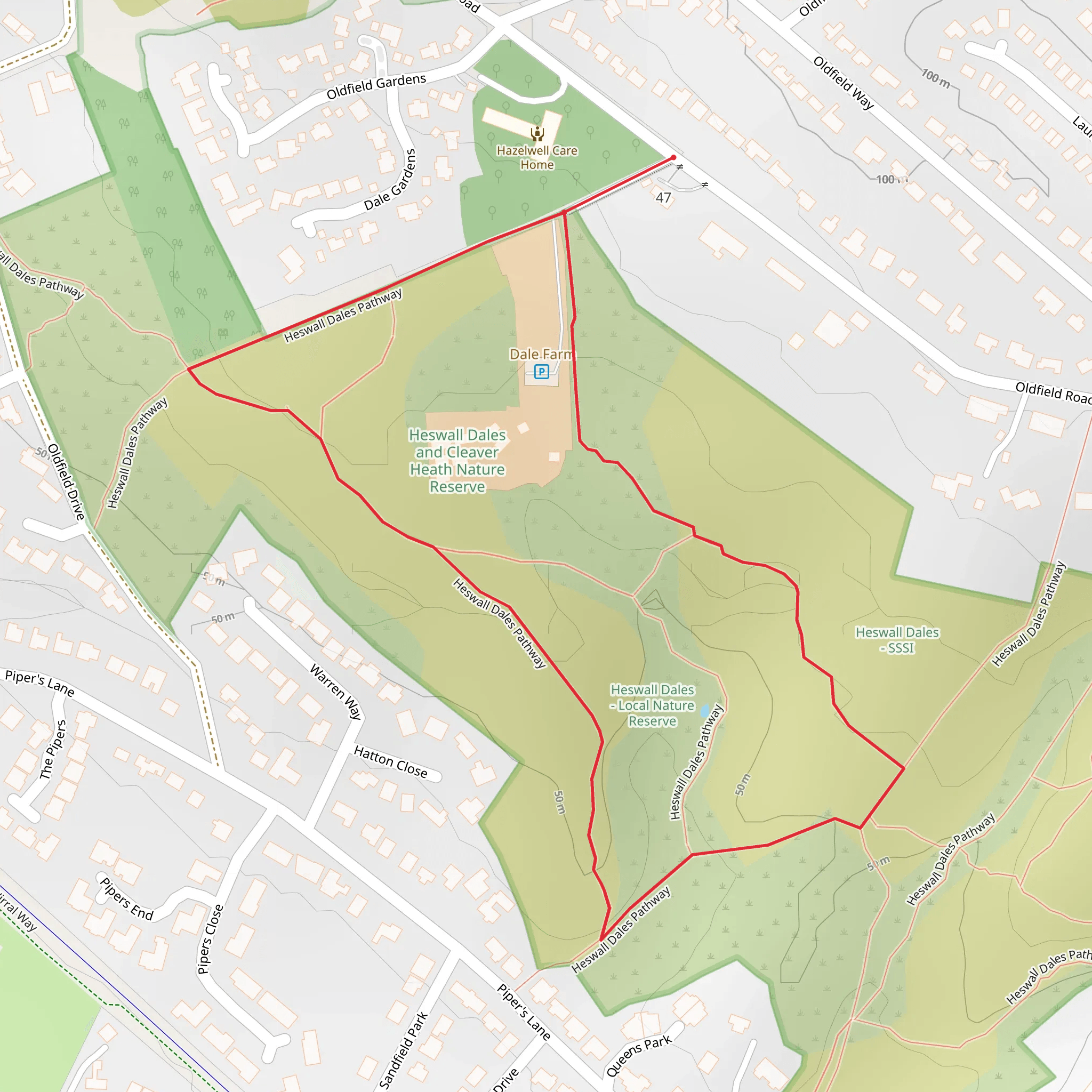 Heswall Dales mobile static map