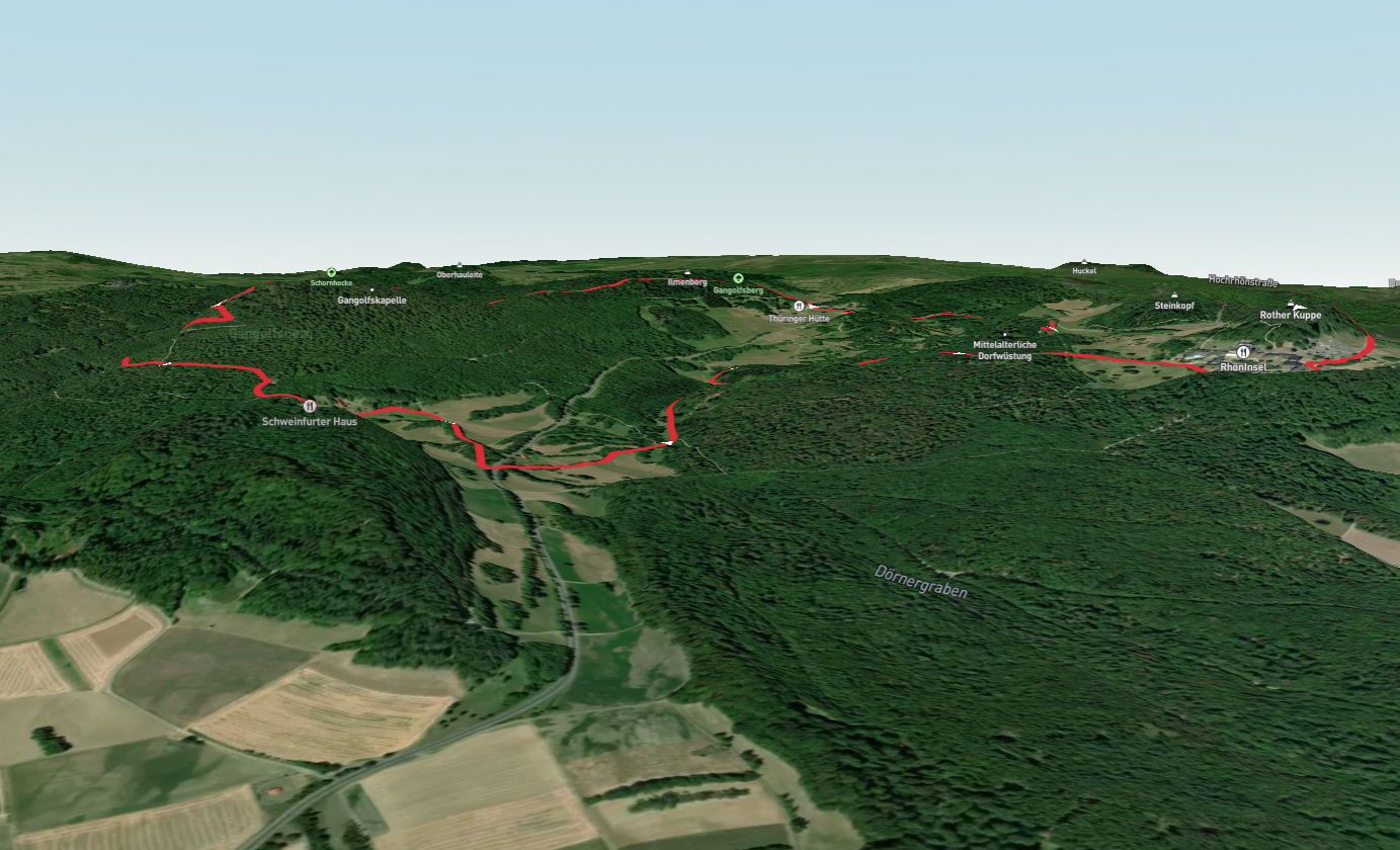 Gangolfsberg via Buchoniarundweg and Rhoen Rundweg