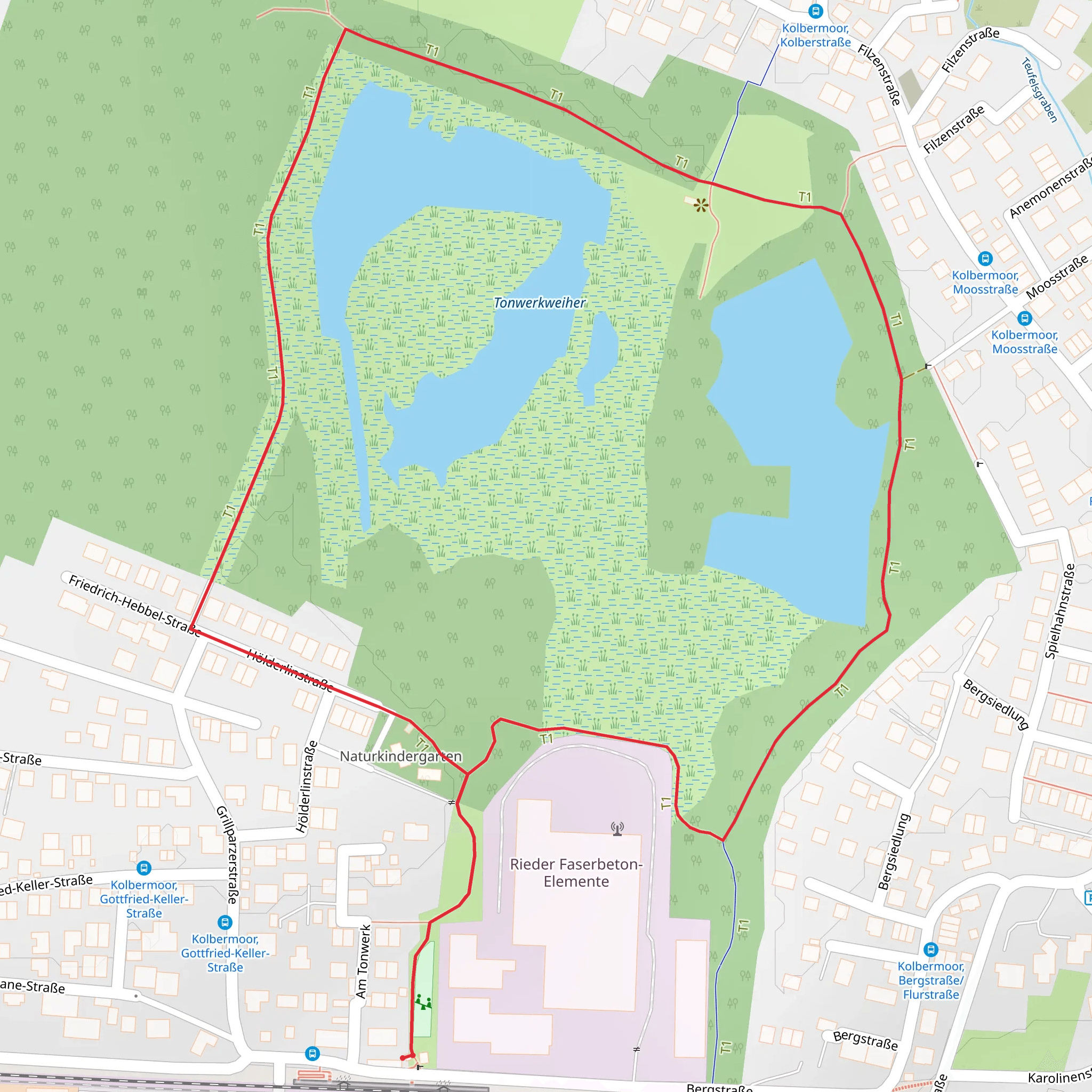 Tonwerkweiher Loop via Tonwerkweiher Runde mobile static map