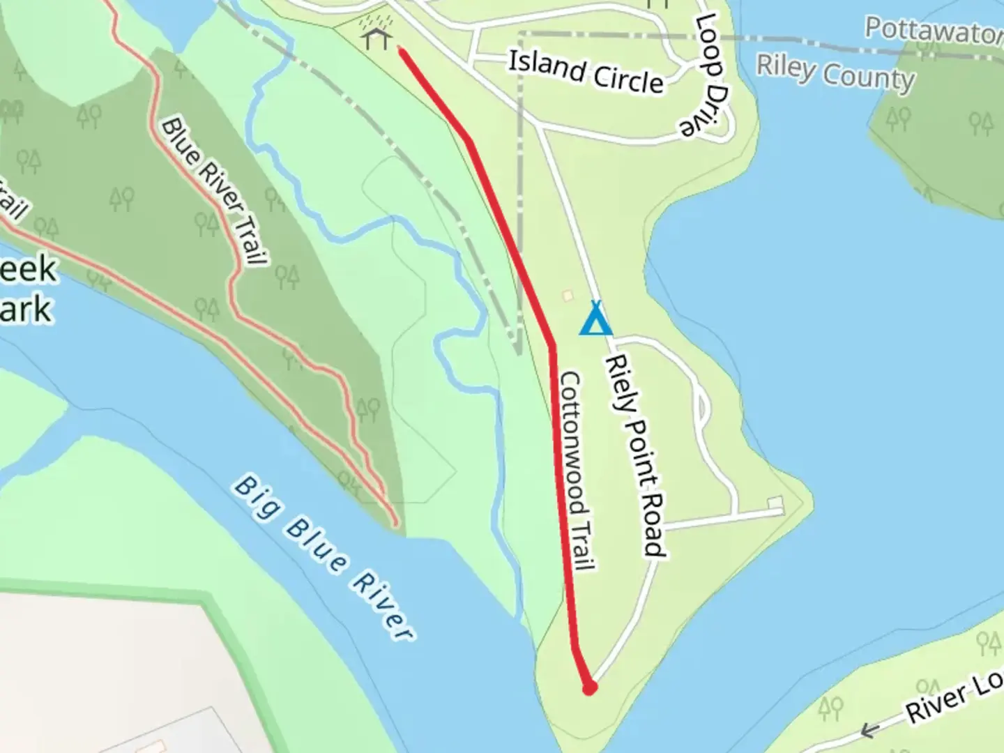 An image depicting the trail Cottonwood Trail and its surrounding area.