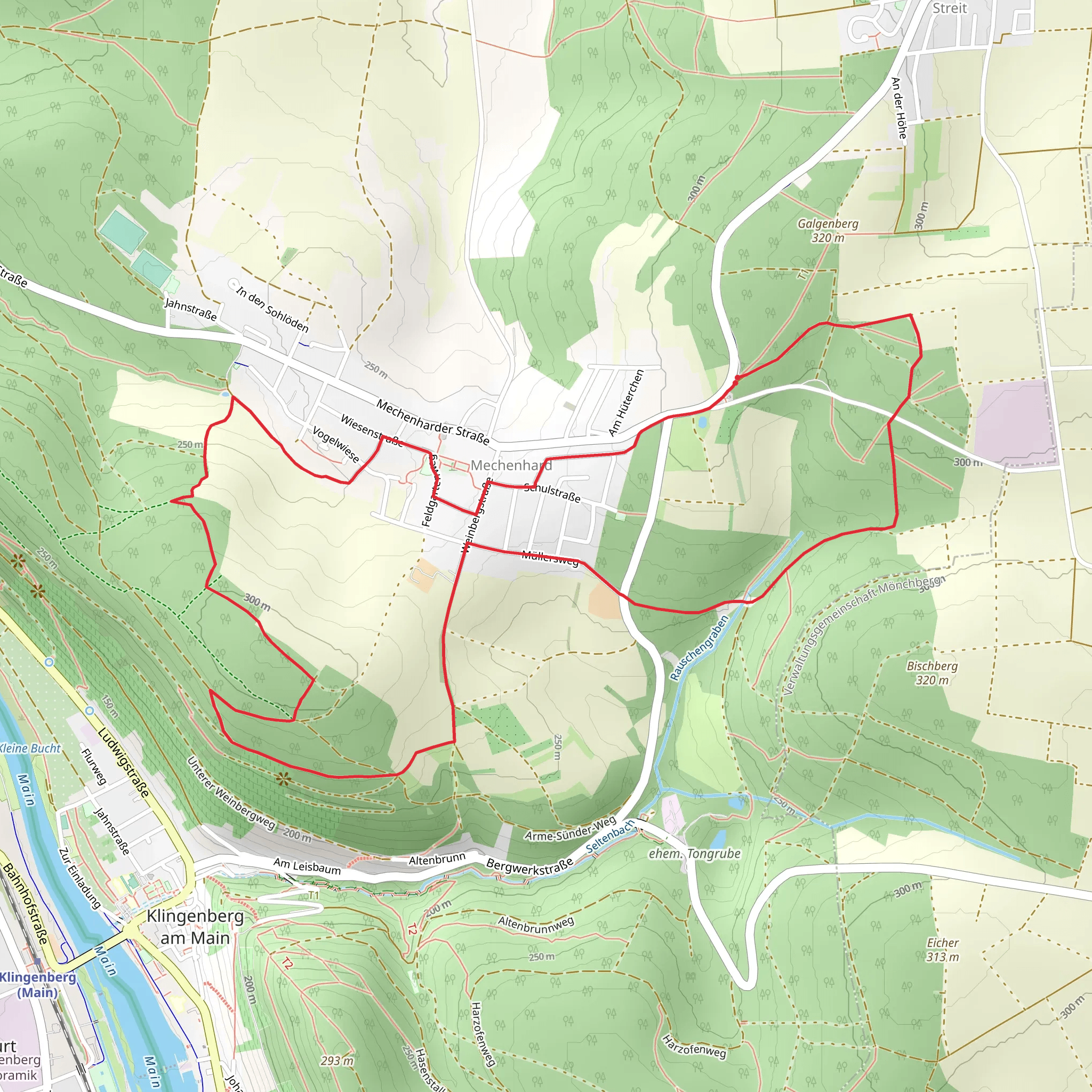 Ortswanderweg Erlenbach and Mainweg Teil mobile static map