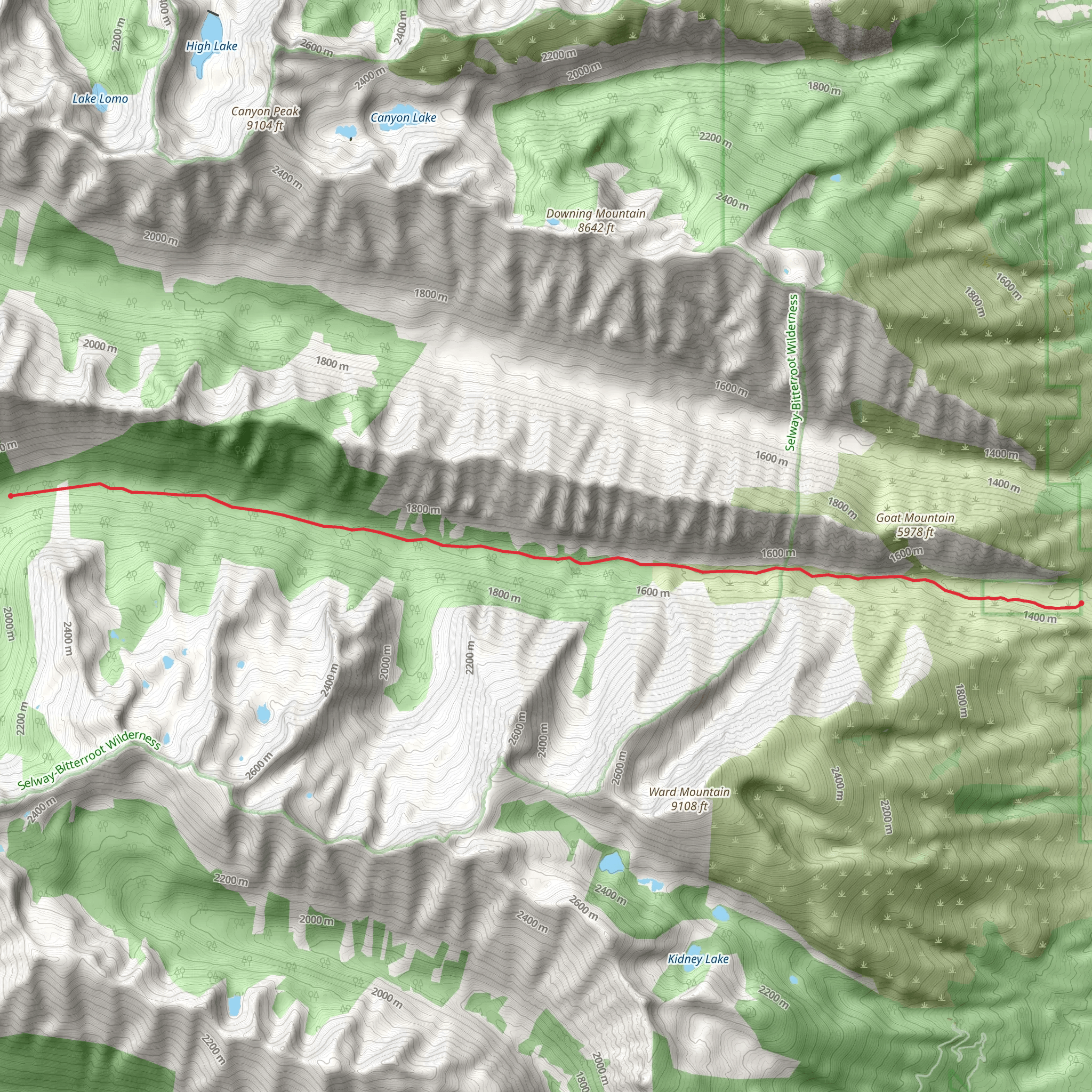 Roaring Lion Trail from Roaring Lion Road mobile static map