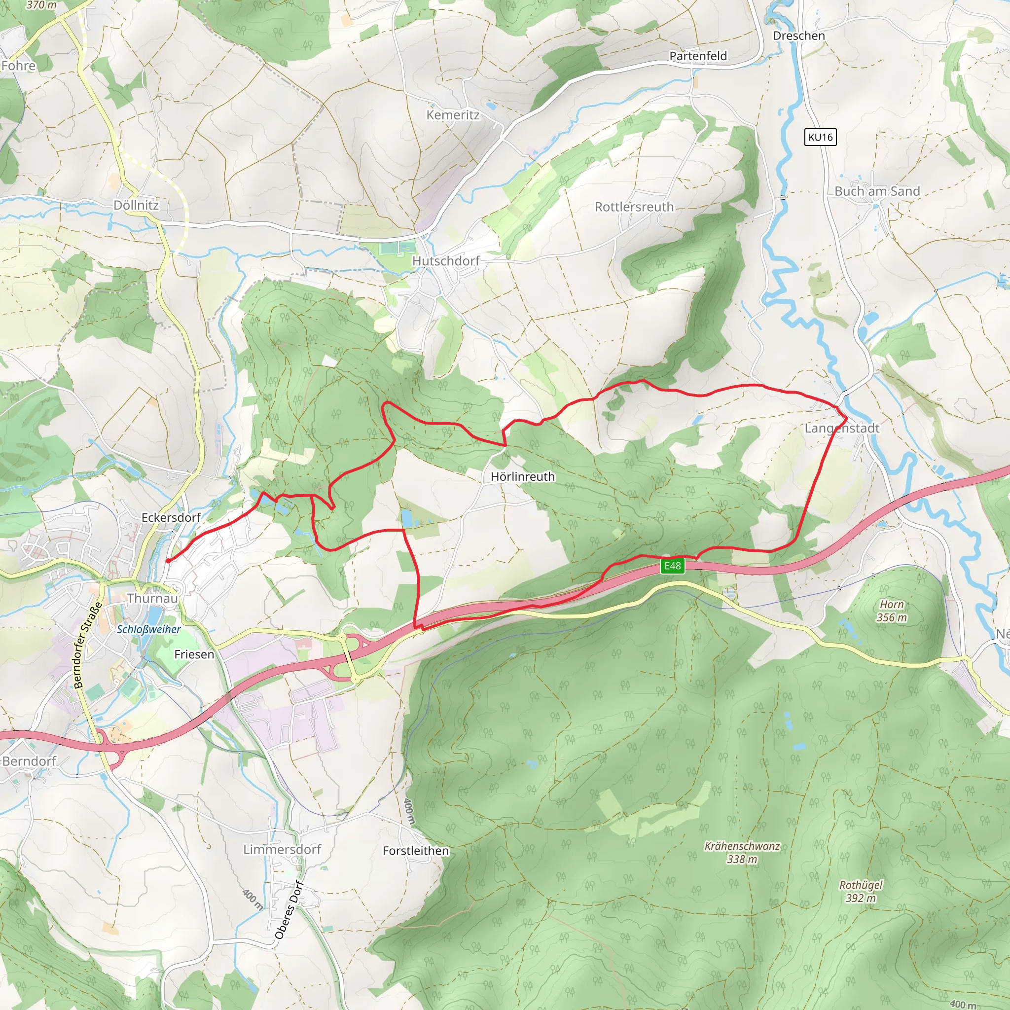 Thurnau Rundweg Blauer Ring mobile static map