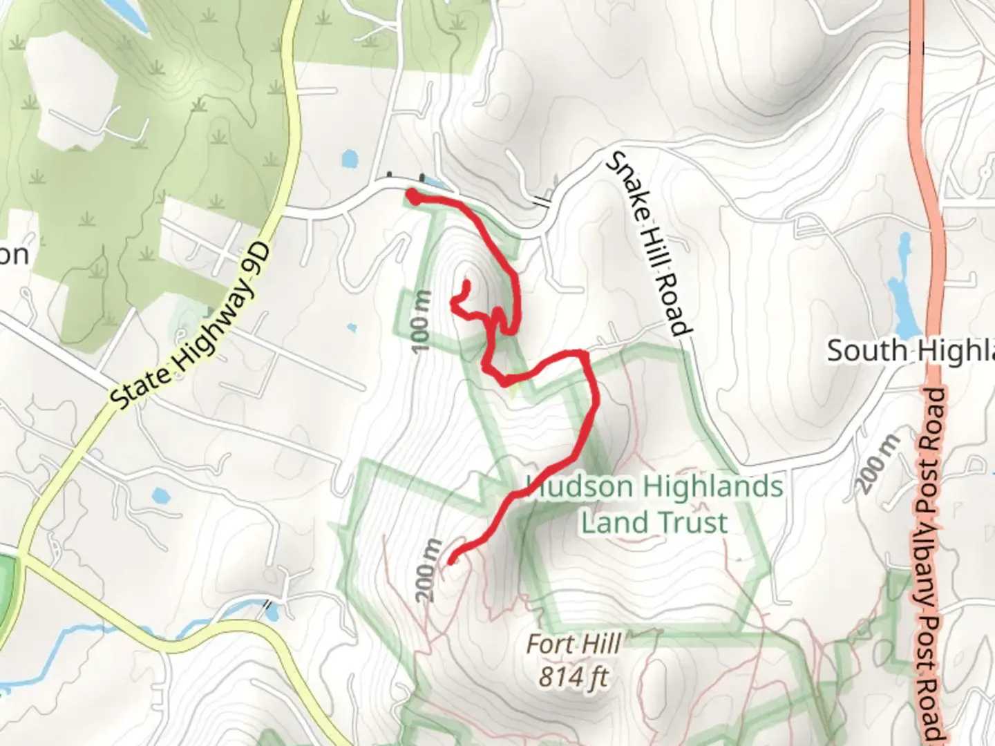 An image depicting the trail North - South Redoubt Trail and its surrounding area.