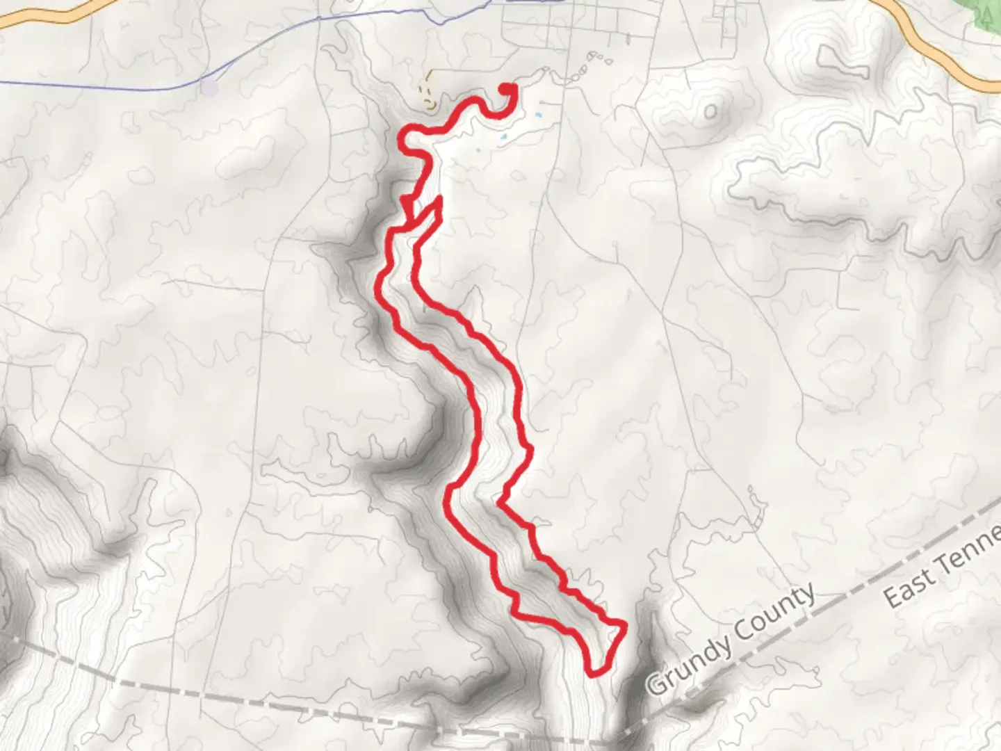 An image depicting the trail Fiery Gizzard and Dog Hole Loop Trail and its surrounding area.