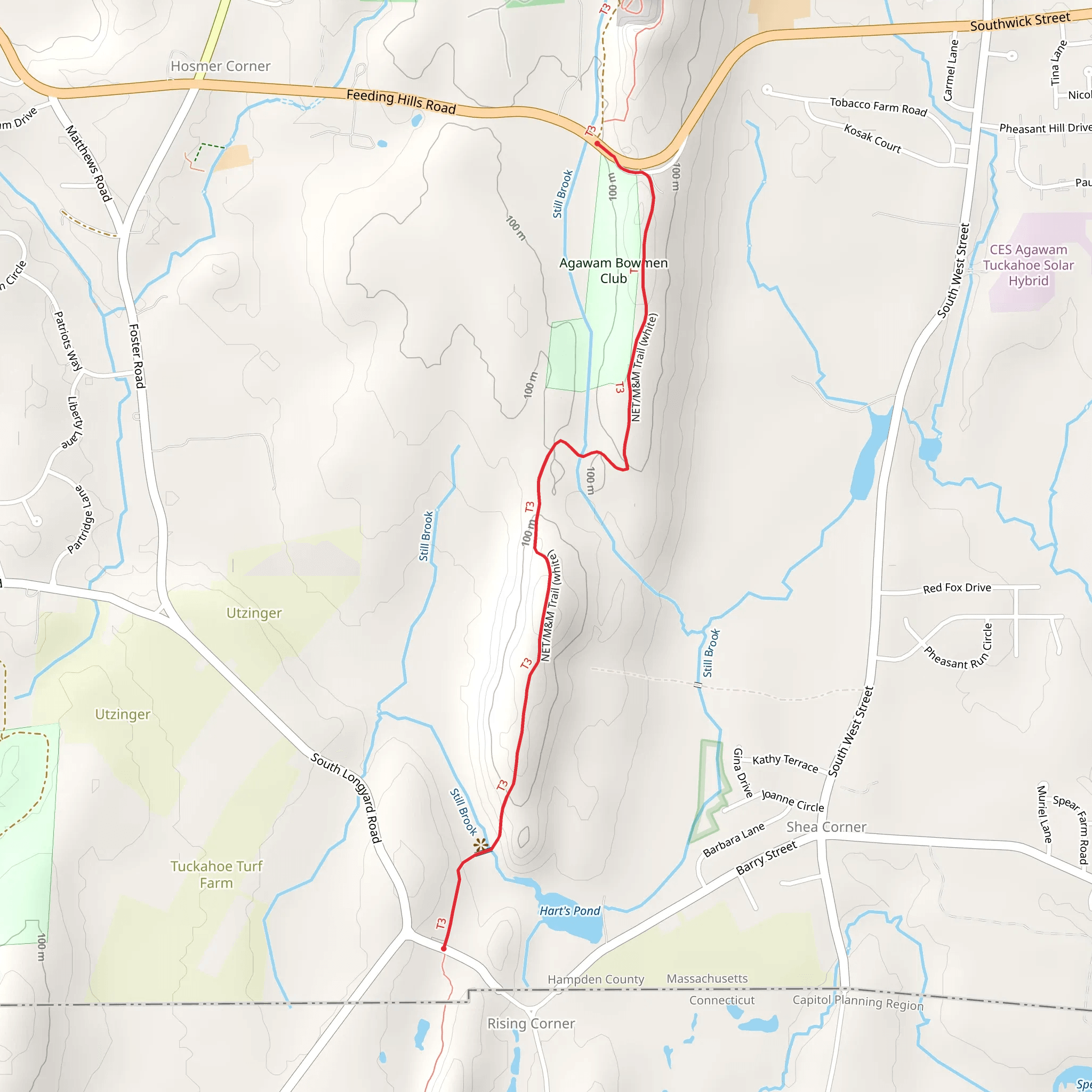 Rising Corner to Hosmer Corner via New England National Scenic Trail mobile static map