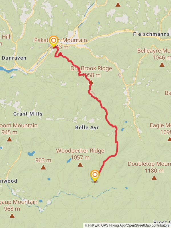 Dry Brook Ridge Trail mobile static map