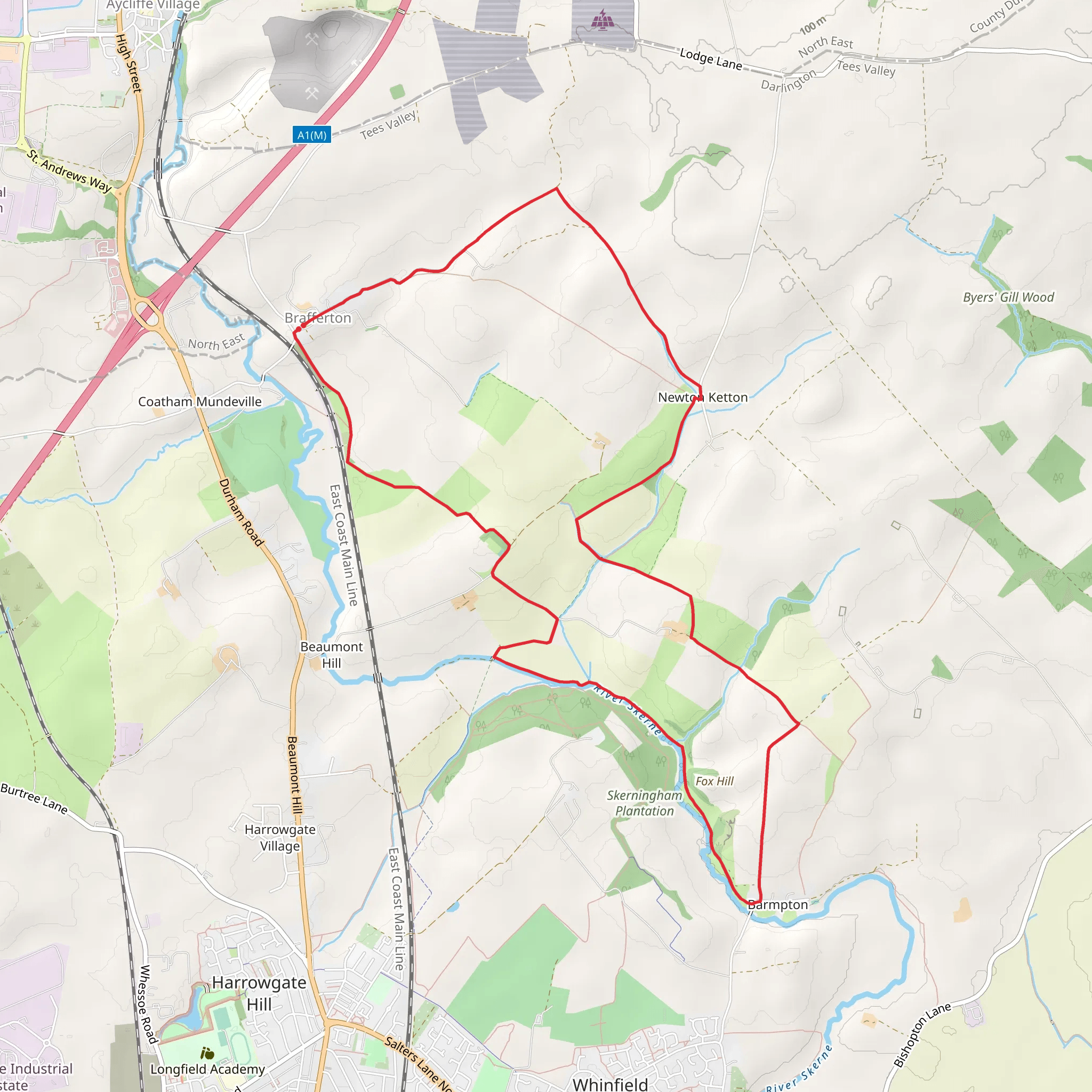 Brafferton Country Park and Fox Hill Loop mobile static map