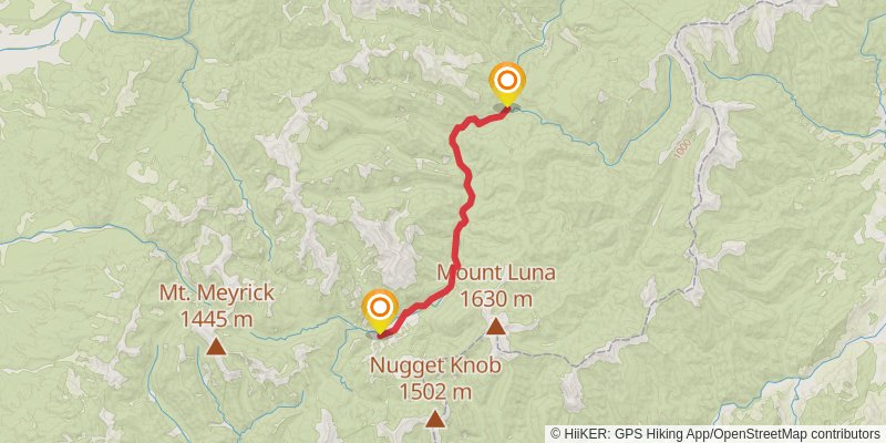 Leslie-Karamea Track stage 3 Map