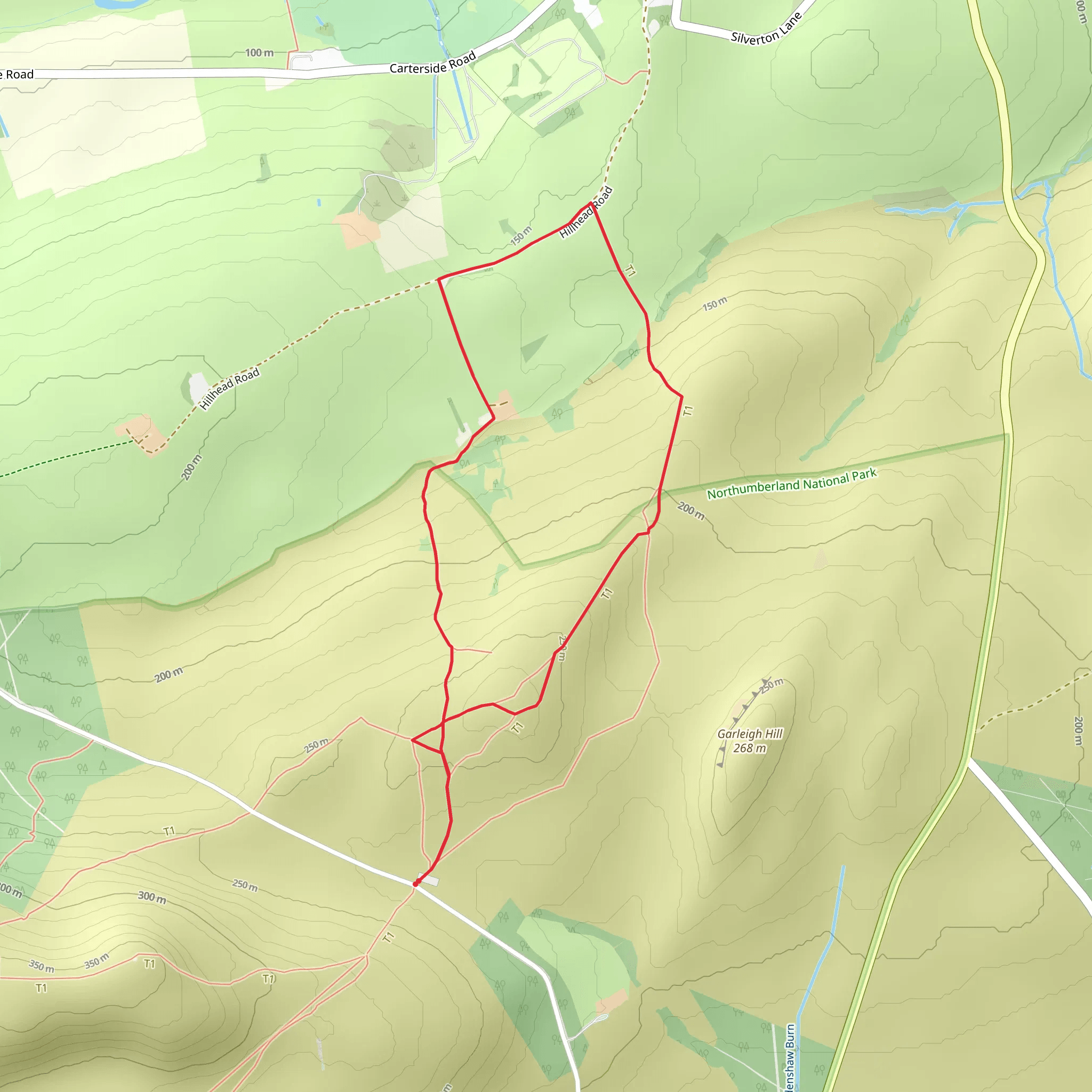 Lordenshaws Loop Walk mobile static map