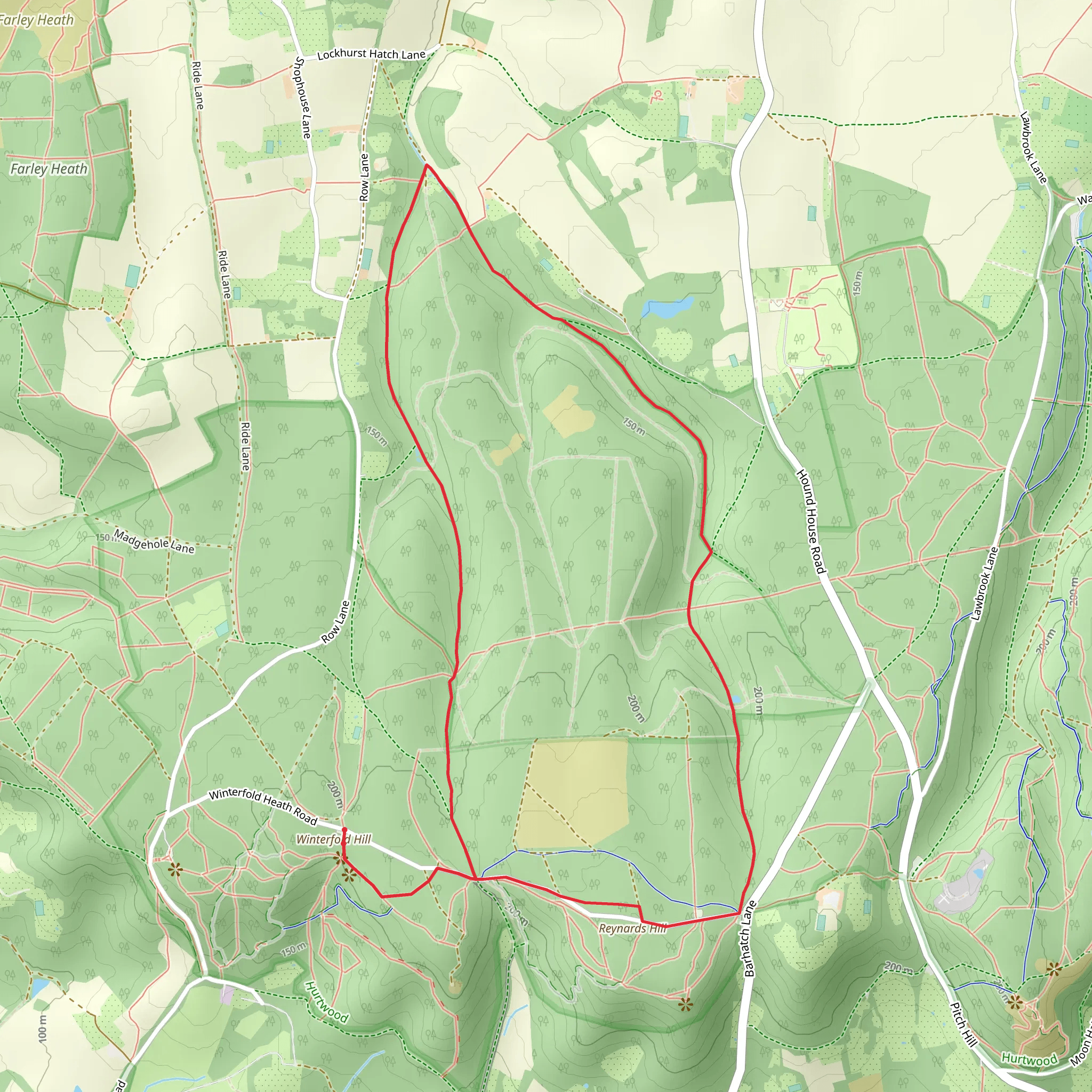 Winterfold Forest Loop mobile static map