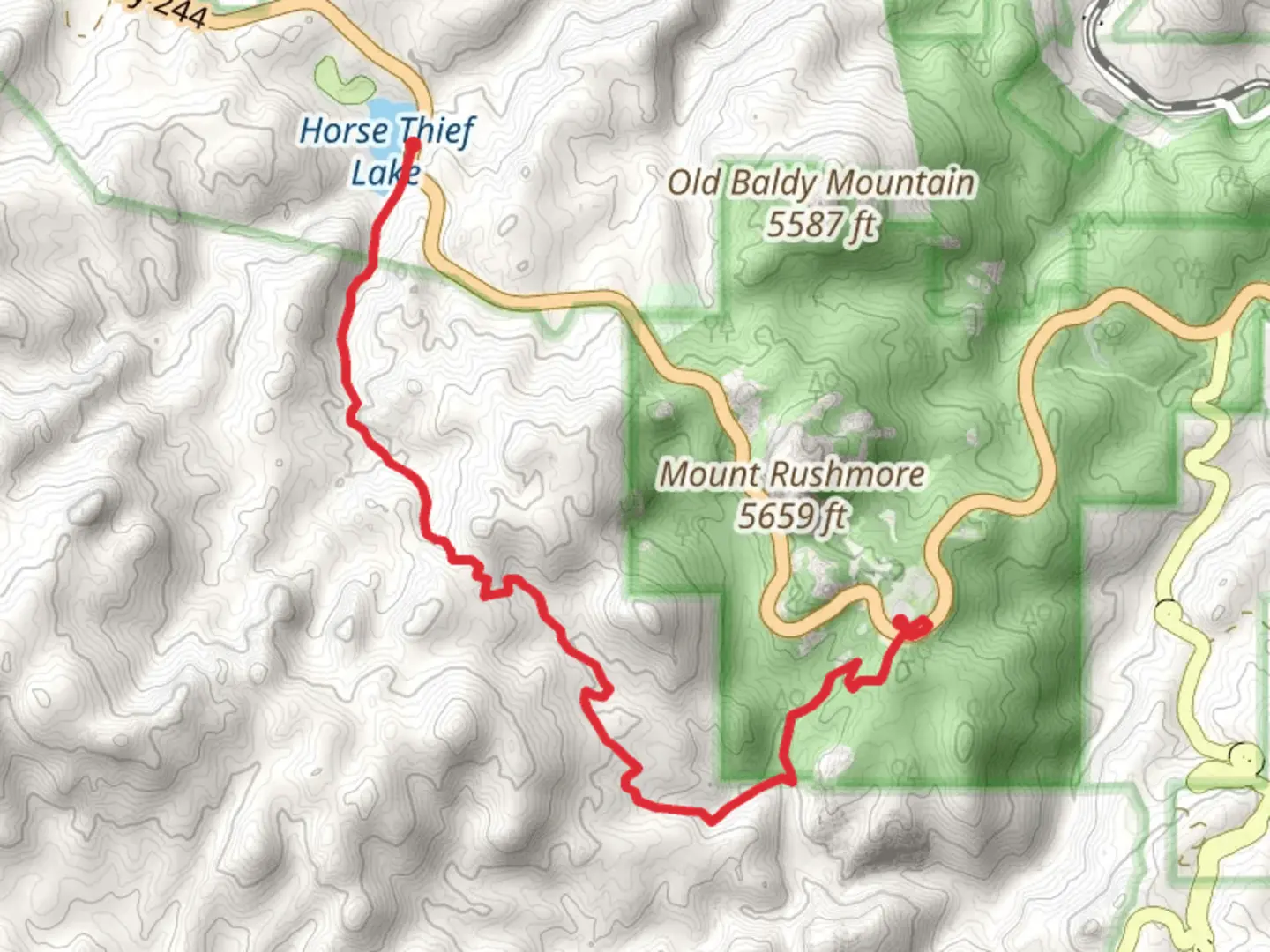 An image depicting the trail Doane Mountain to Horse Thief Lake via Centennial Trail and its surrounding area.