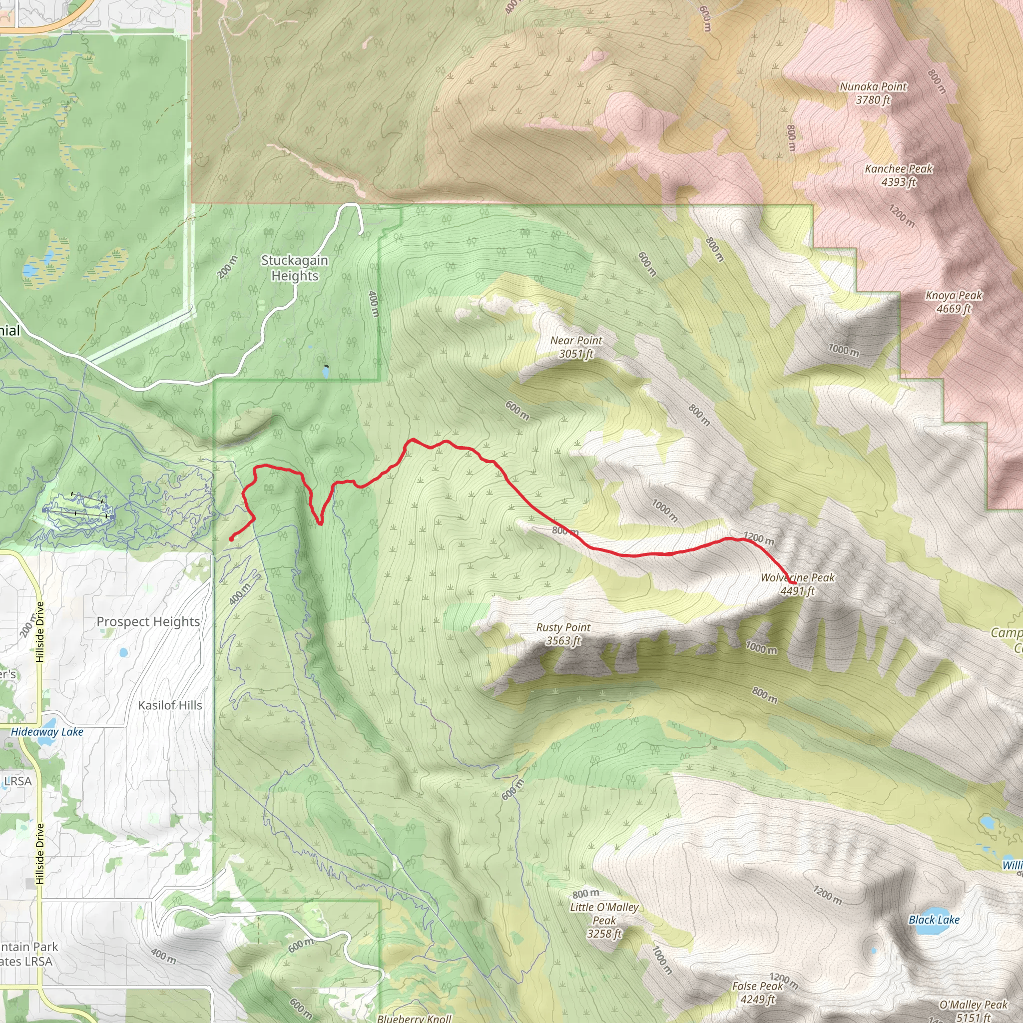Wolverine Peak mobile static map