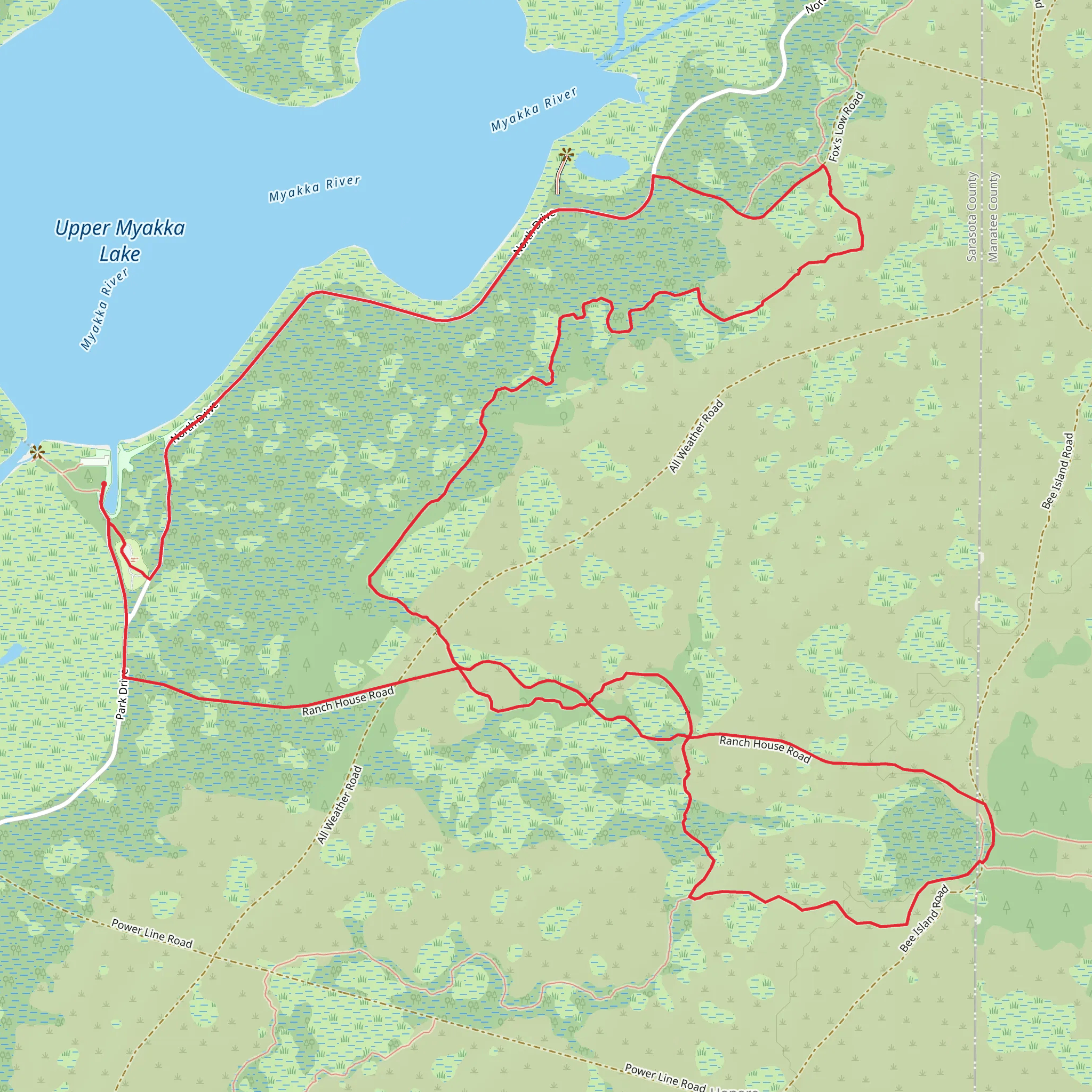 Myakka Hiking Trail Loop mobile static map