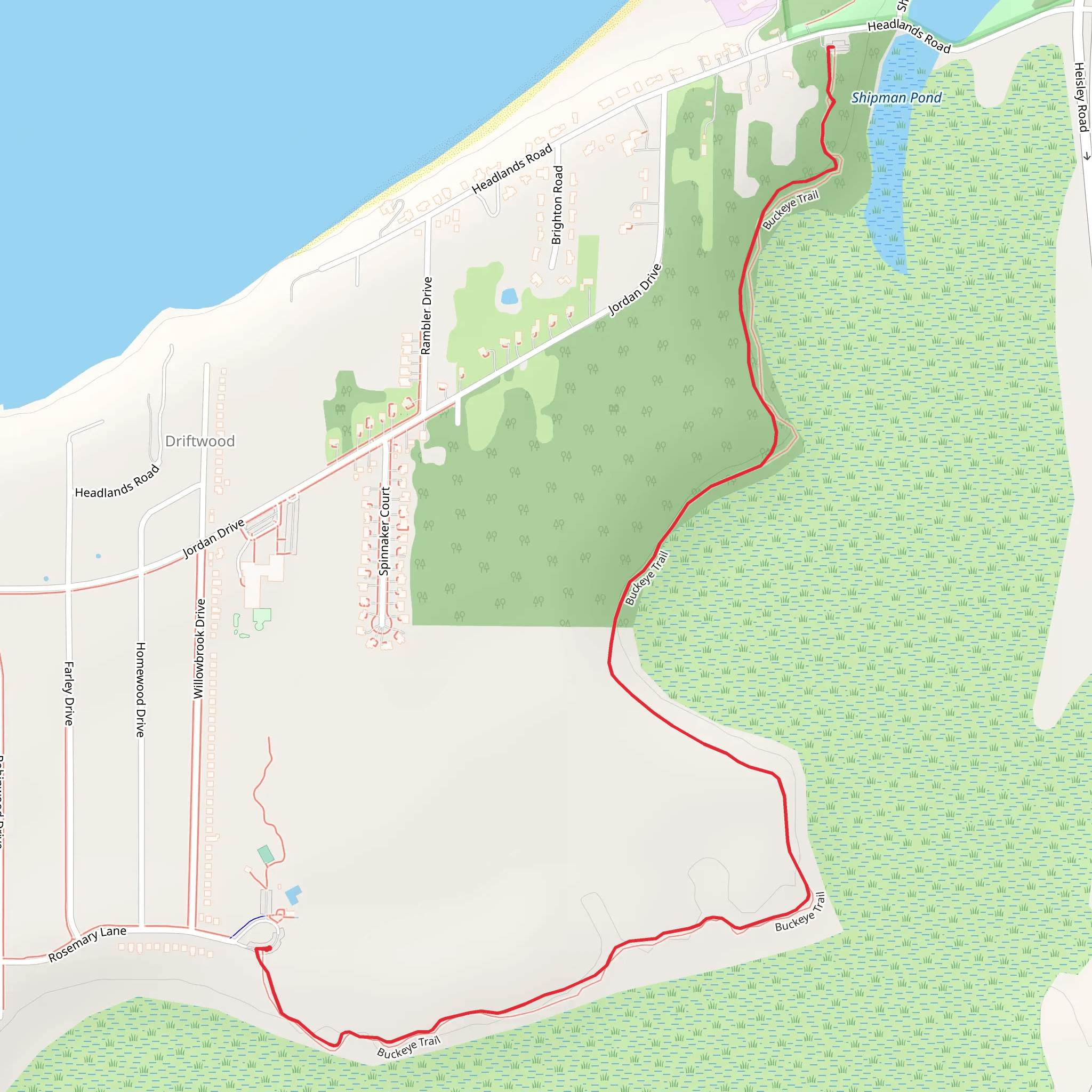 Shipman Pond Via Buckeye Trail mobile static map