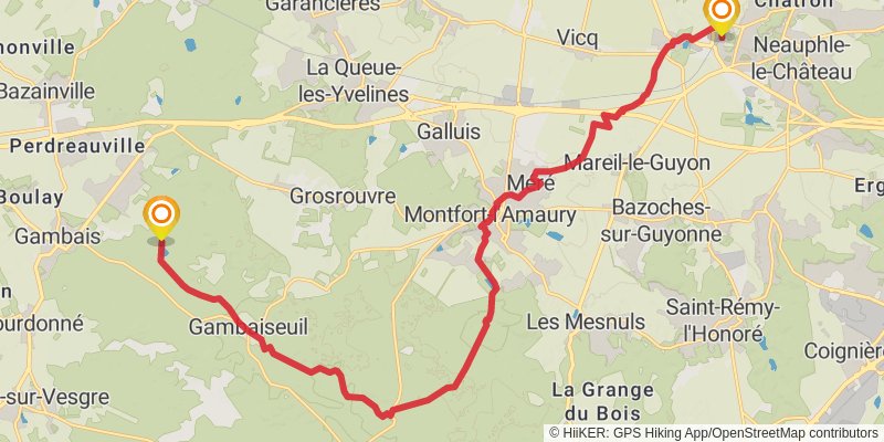 GR 22 - De Paris Au Mont Saint Michel stage 4 Map