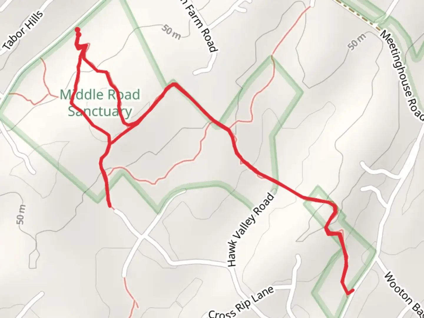 An image depicting the trail Old Kings - Middle Road and its surrounding area.