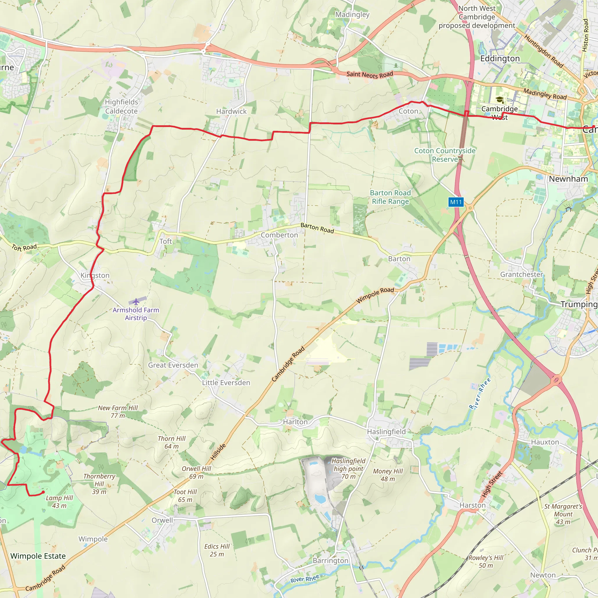 Wimpole Way mobile static map