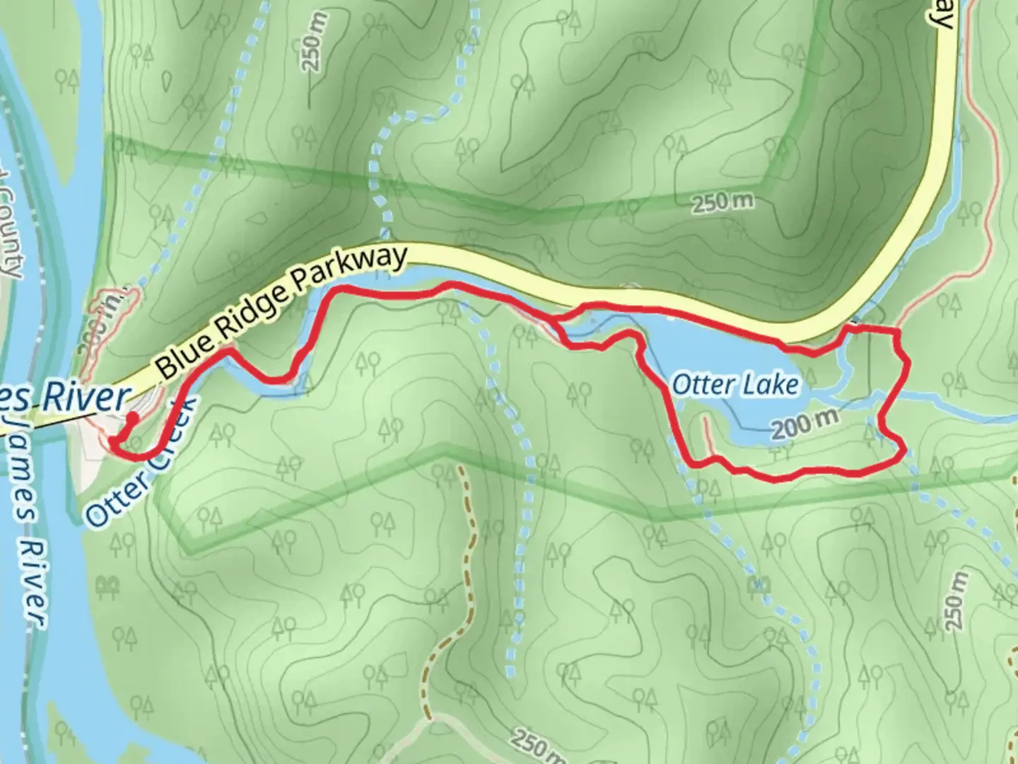 An image depicting the trail Otter Lake Loop and its surrounding area.