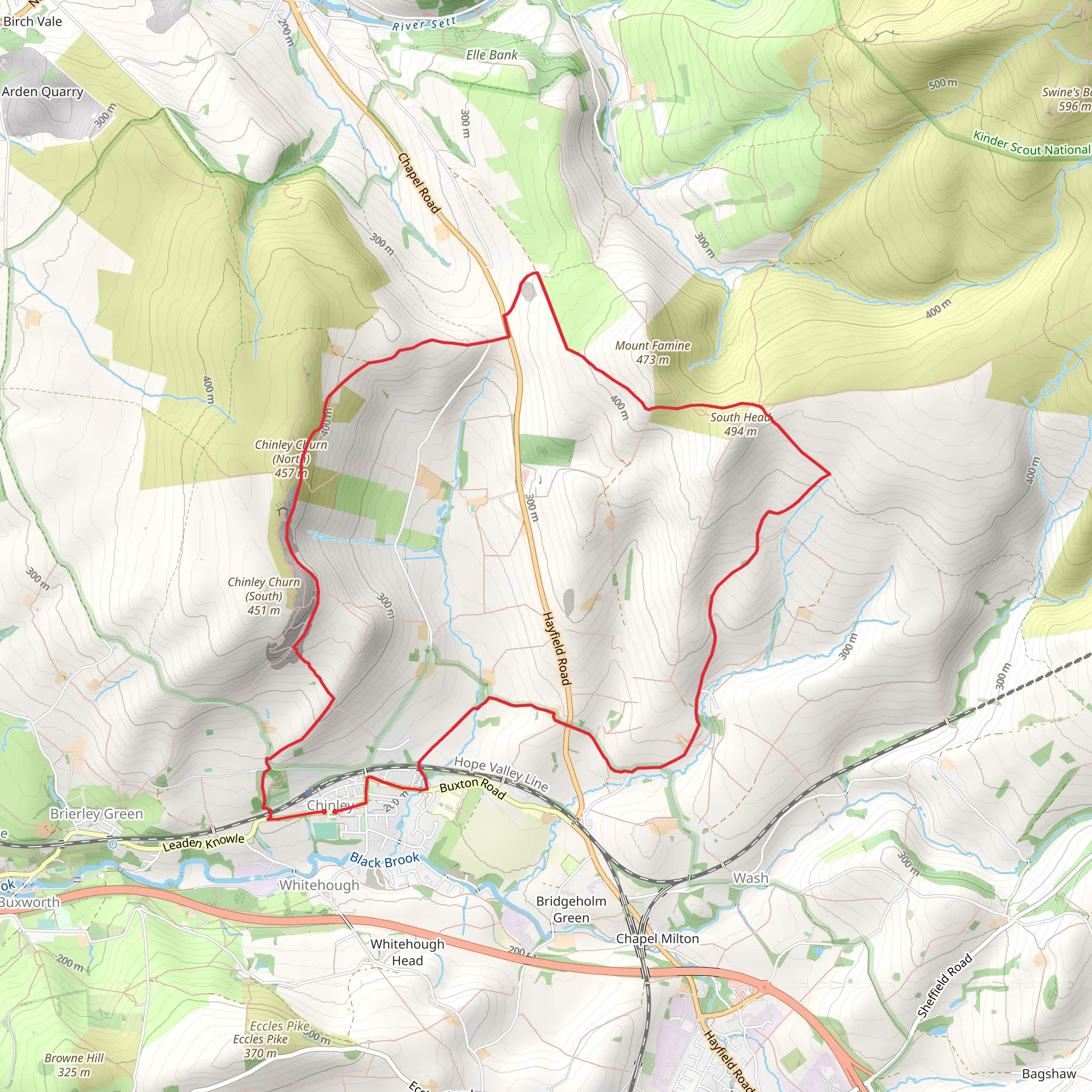 Chinley Churn and South Head mobile static map