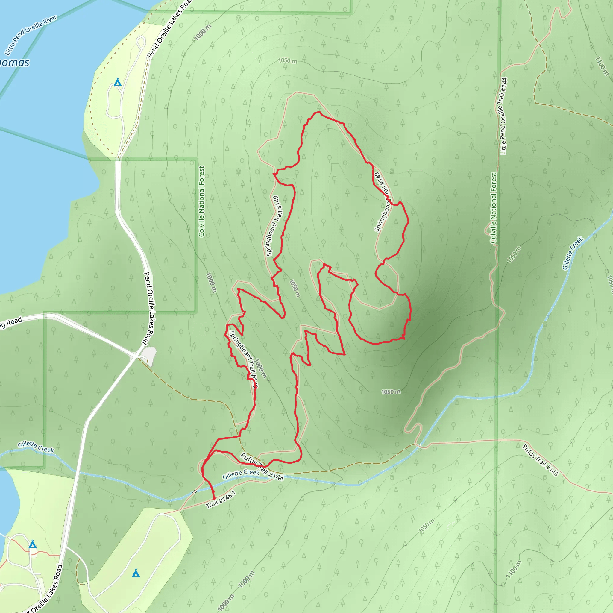 Springboard Trail mobile static map