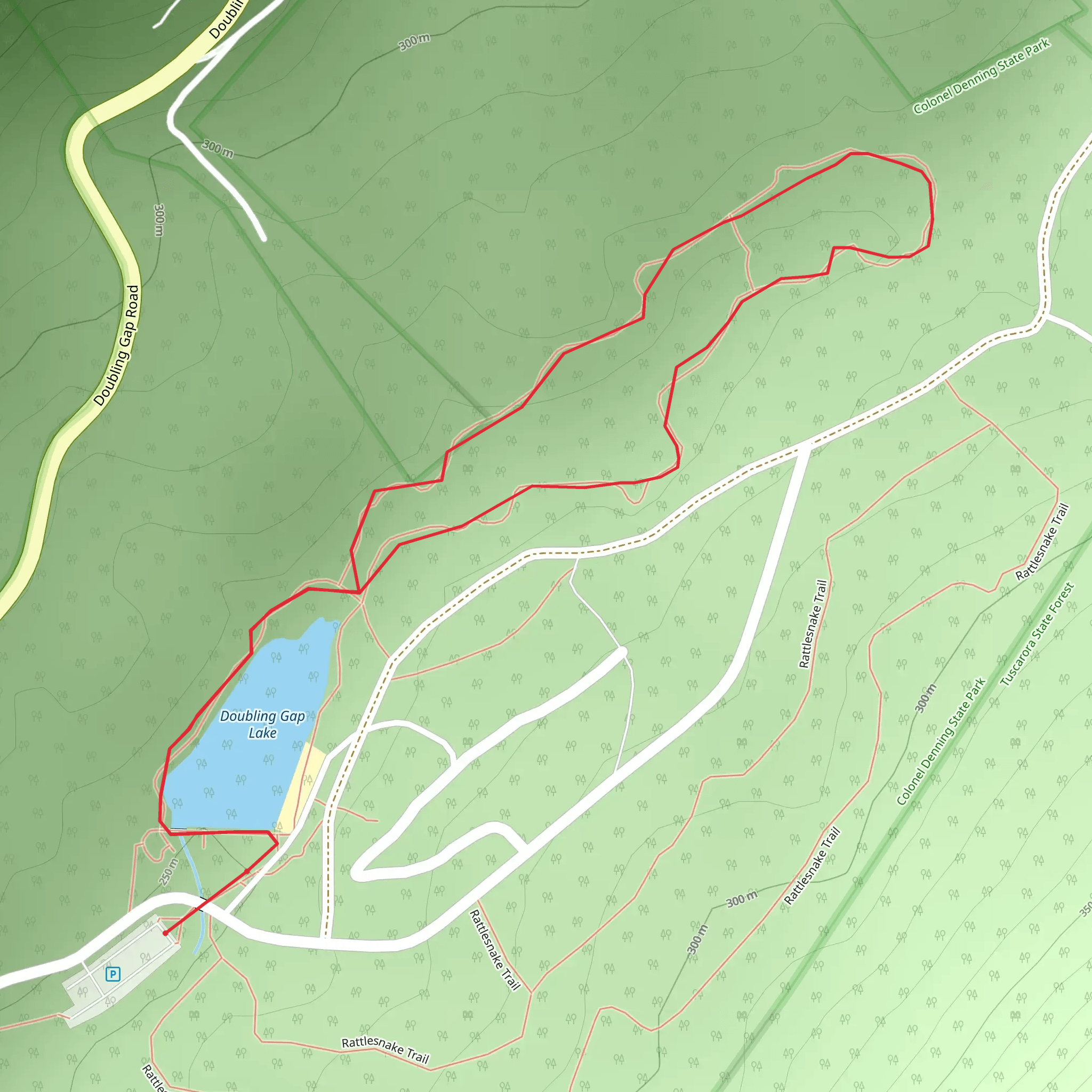 Doubling Gap Lake Loop mobile static map