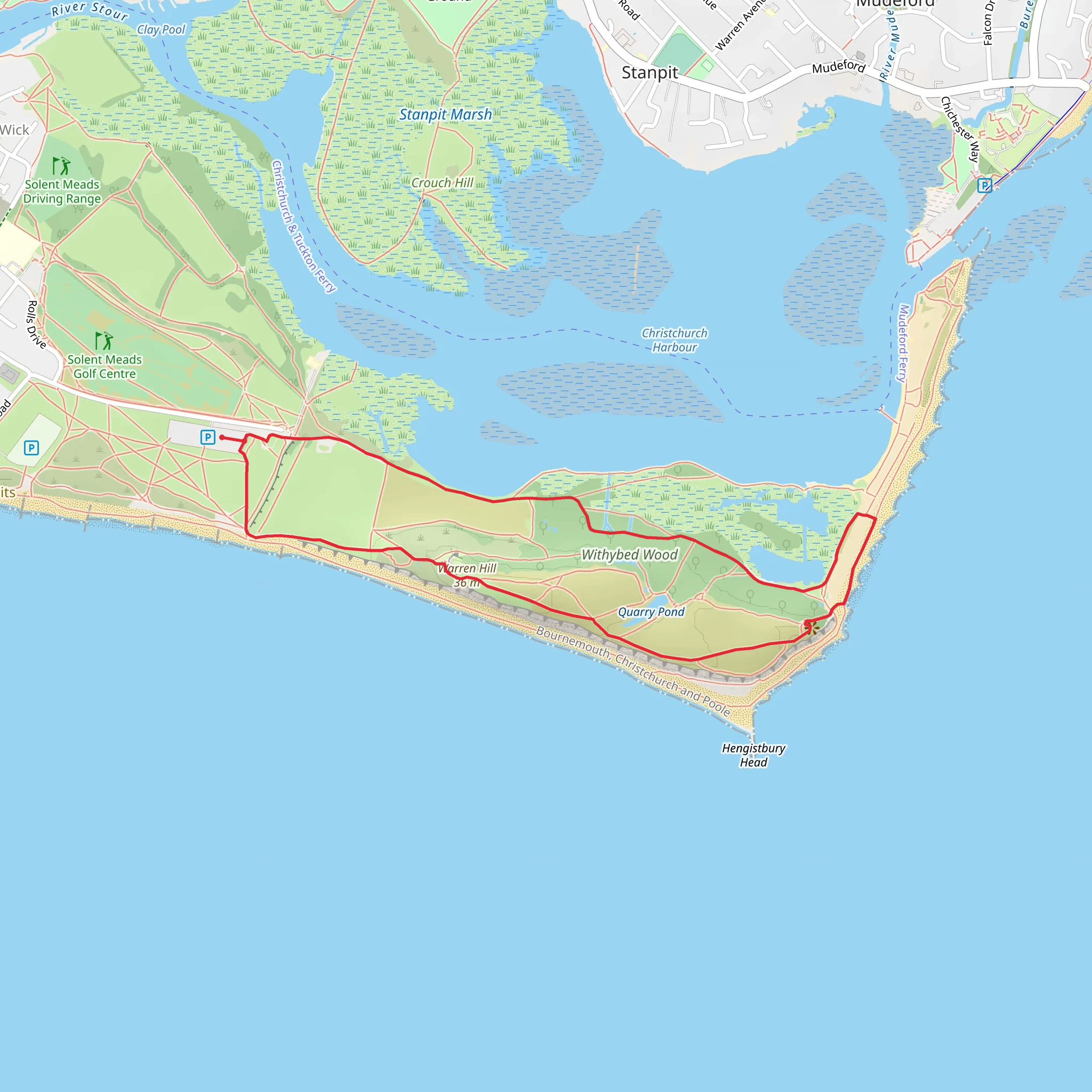 Hengistbury Head Walk mobile static map