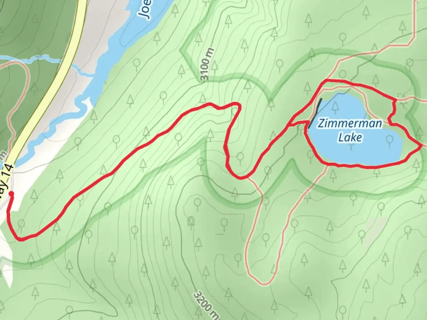 An image depicting the trail Zimmerman Lake Loop and its surrounding area.