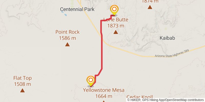 Hayduke Trail stage 70 Map