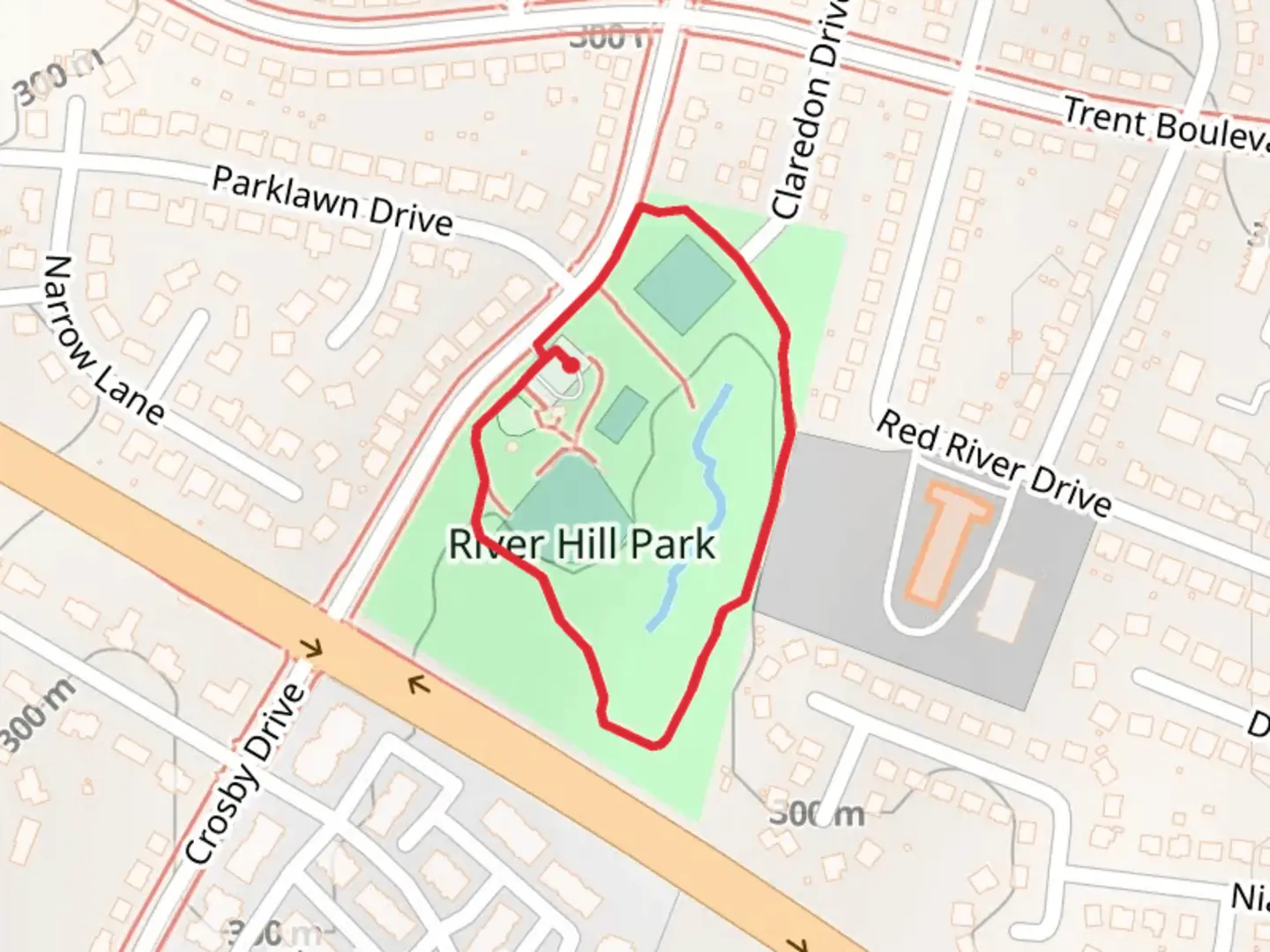 An image depicting the trail River Hill Park Loop and its surrounding area.