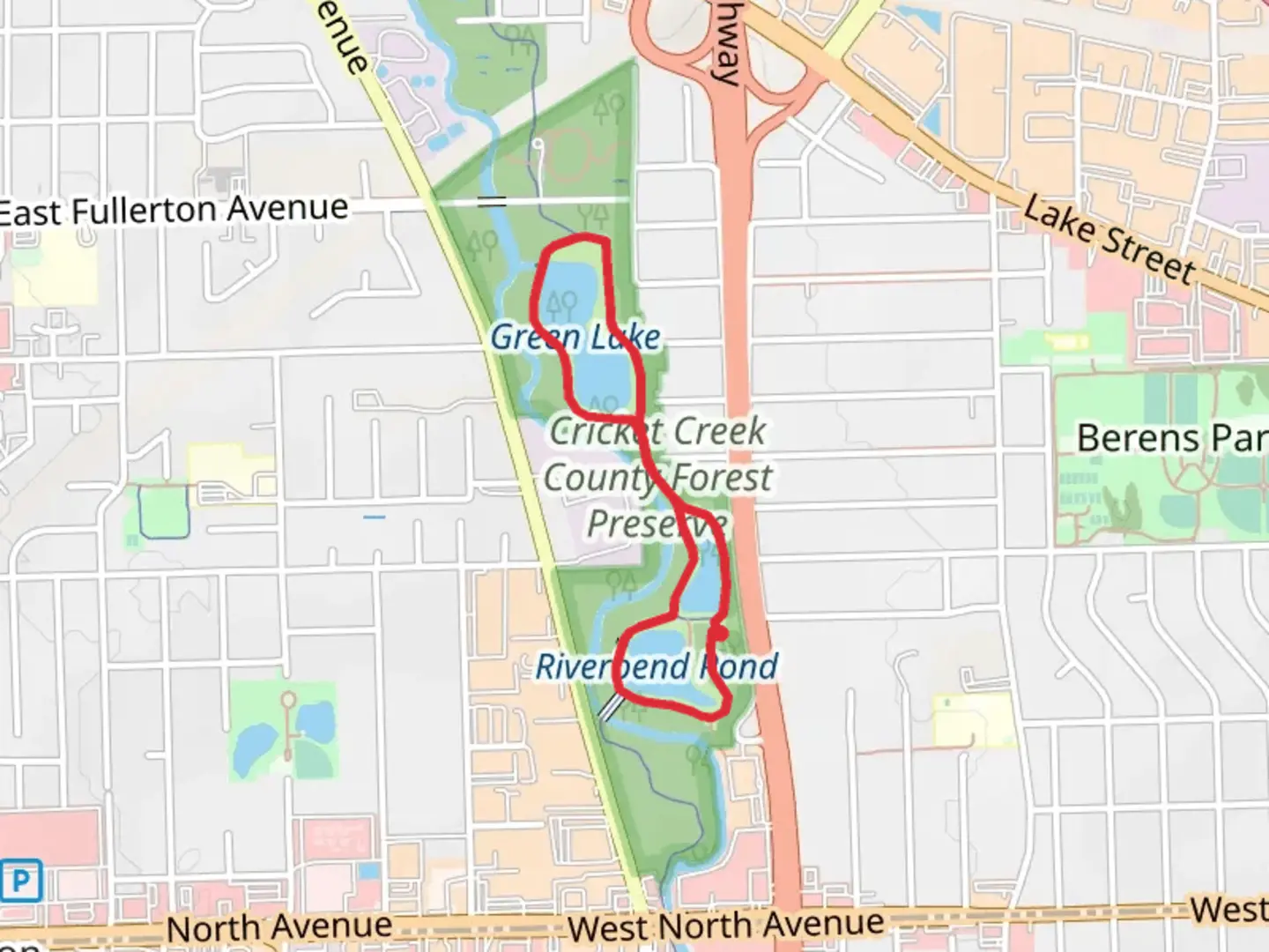 An image depicting the trail Green Lake - Stonewort Pond - Riverbend Pond Loop and its surrounding area.