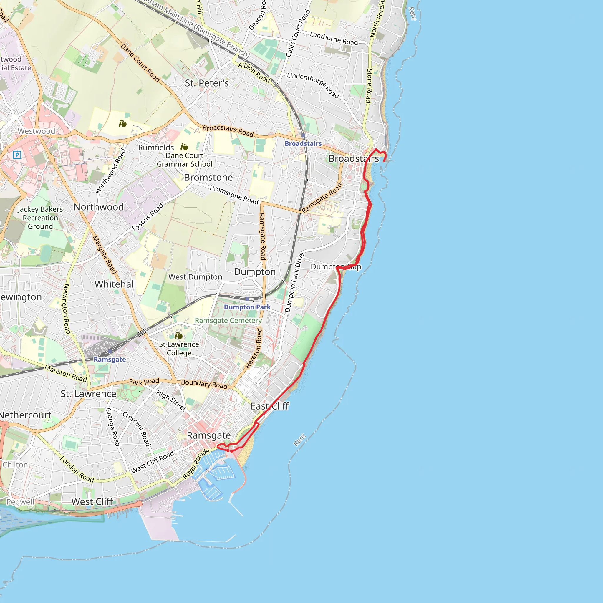 Marina Esplanade and Viking Bay mobile static map