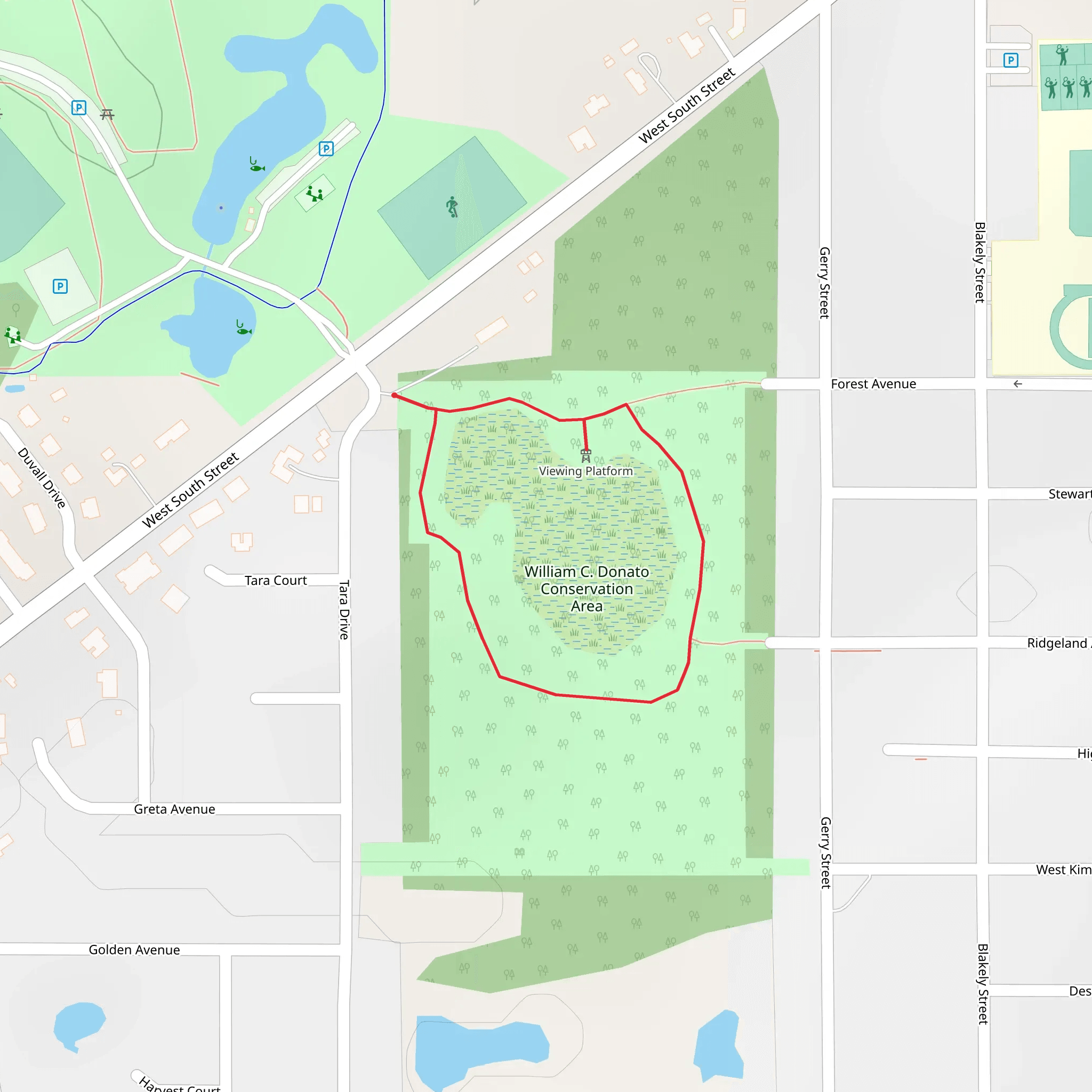 William C Donato Conservation Area Loop mobile static map